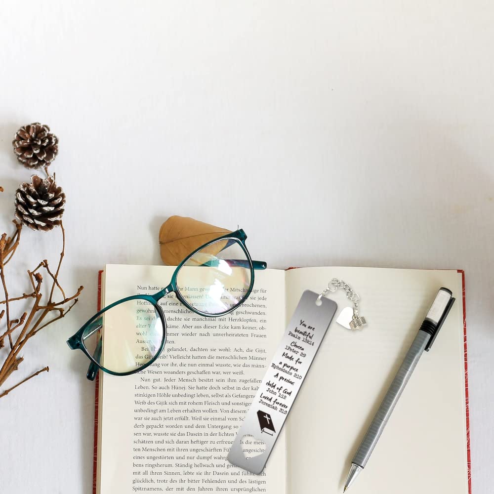 Inspirational Christian Bookmark for Women - Bible Verse Bookmark for Book Lovers & Bookworms, Godson, Goddaughter, Godchild - Perfect Book Accessories & Reading Gifts for Birthday, Christmas - Ideal for Bible Study, Church, Prayer & Daily Devotion