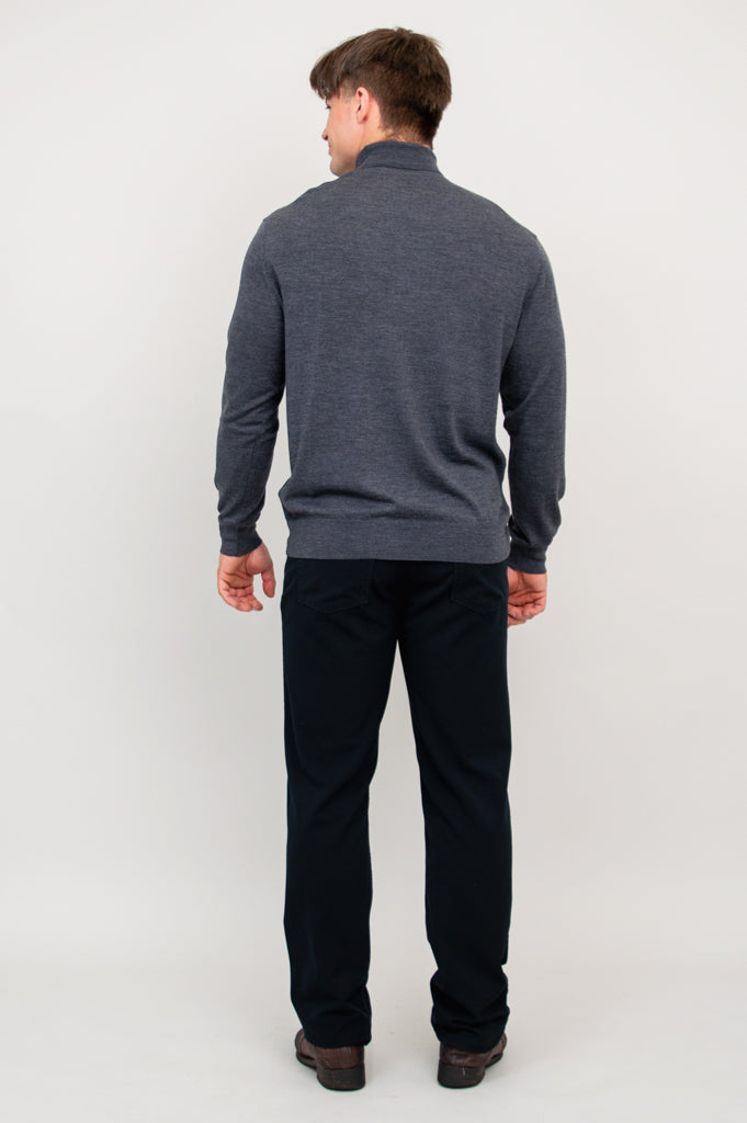 Premium Eric Sweater for Men - 100% Merino Wool, Charcoal Grey - Warm & Comfortable Winter Pullover for Outdoor Activities & Casual Wear