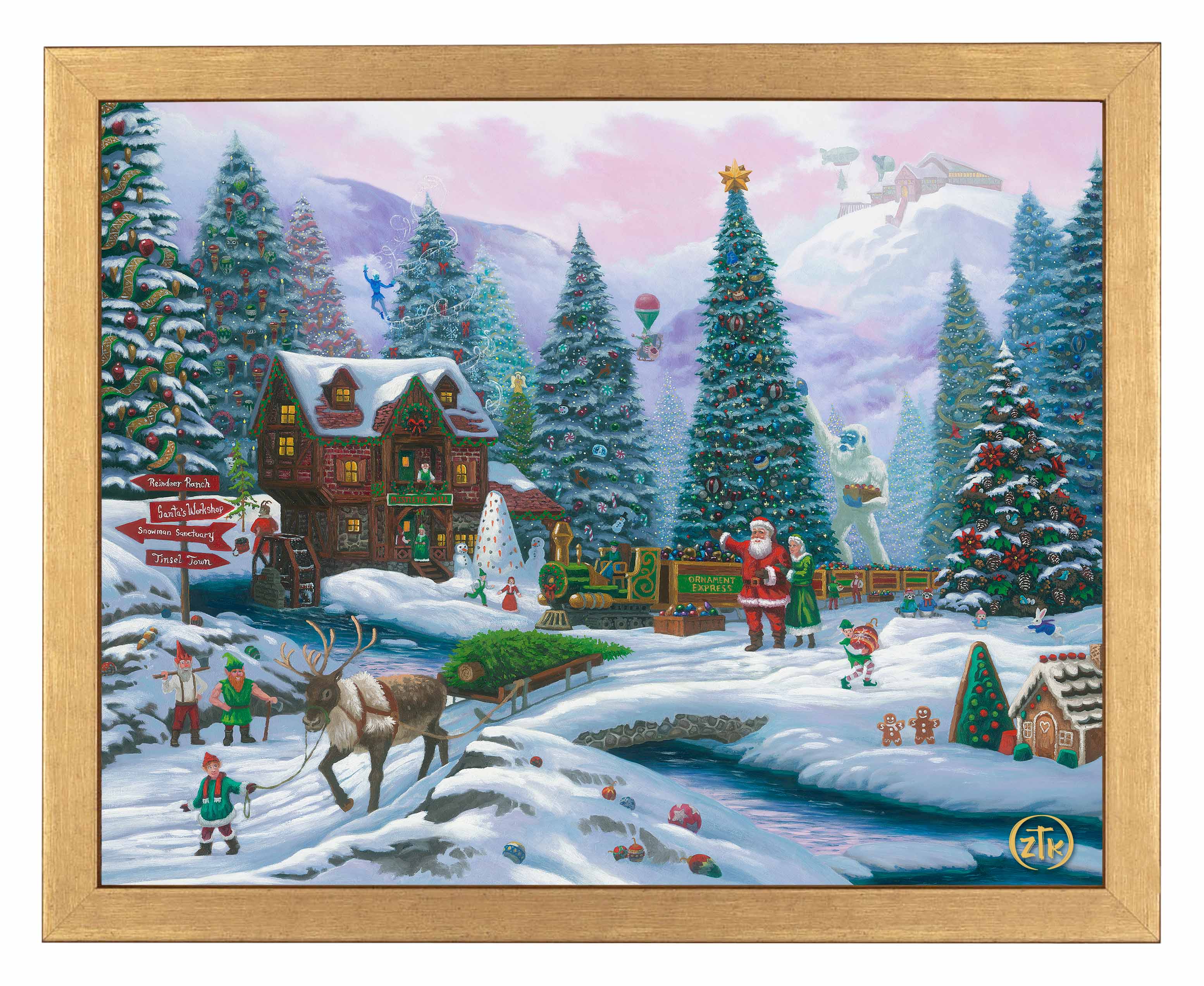 Christmas Tree Forest Art Prints - Holiday Wall Decor for Home, Office & Gifts | Winter Scenery Canvas Painting for Living Room & Bedroom