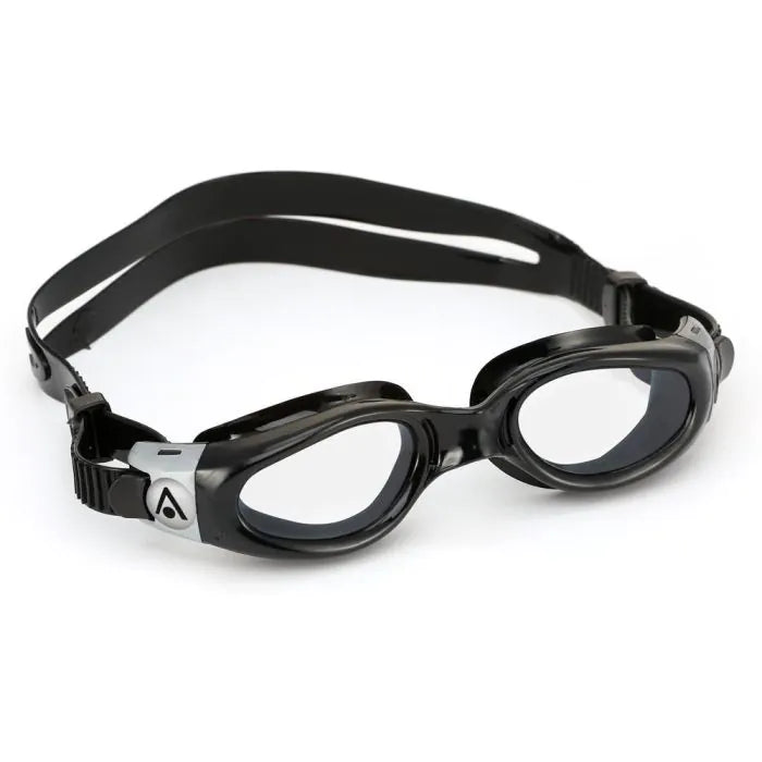 Aqua Sphere Kaiman Small A1 Swimming Goggles - Black/Black with Clear Lens for Pool, Open Water & Competitive Swimming