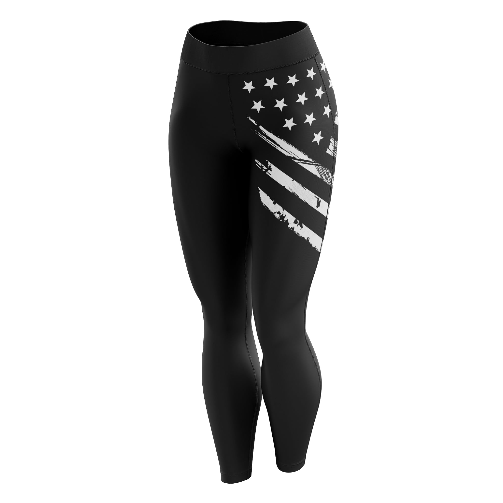 American Flag Leggings for Women - Patriotic USA-Made 100% Cotton Yoga Pants with Comfort Waistband | Perfect for 4th of July, Workouts & Casual Wear