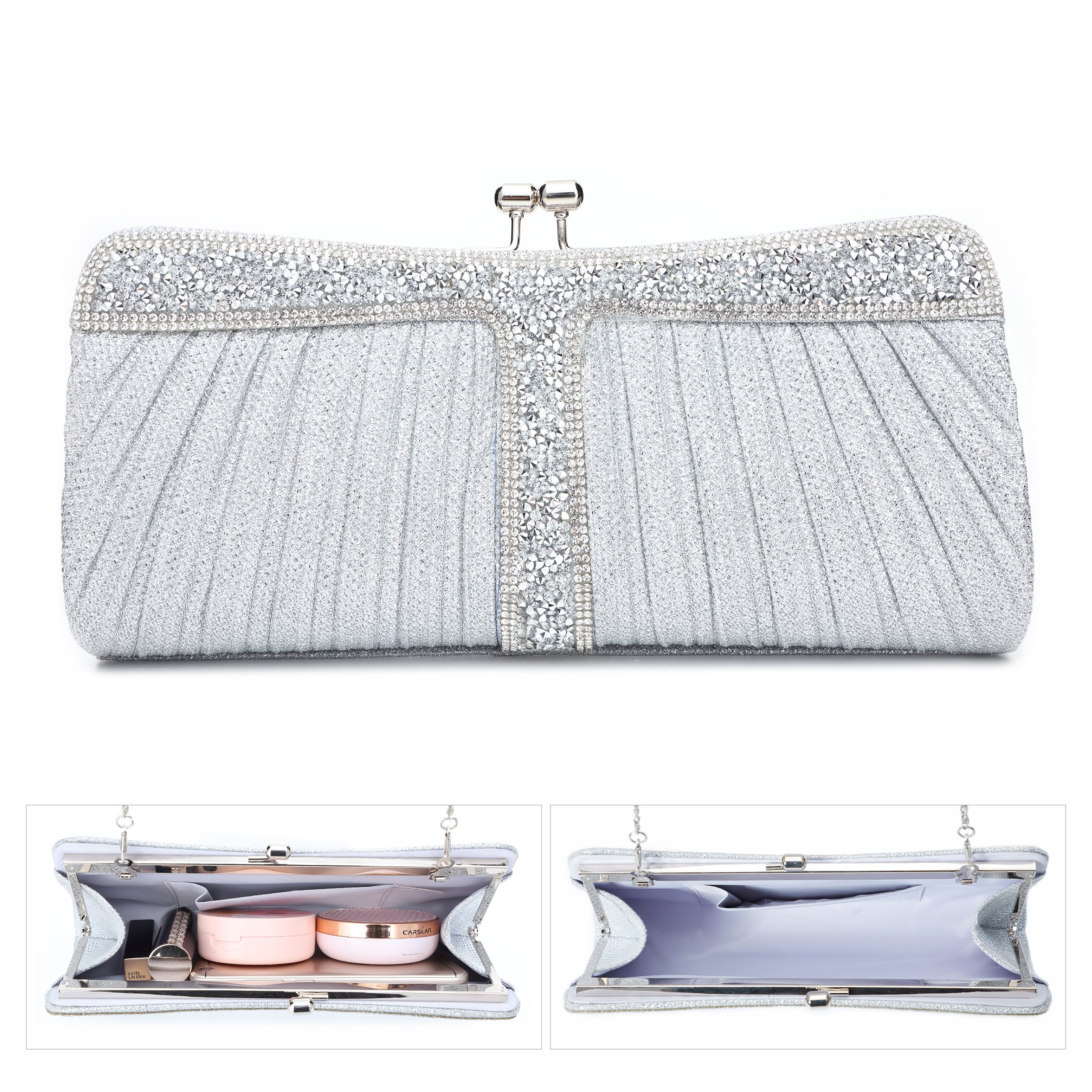 Sparkling Rhinestone Clutch Purse for Women - Elegant Evening Bag for Weddings, Prom, Parties & Formal Events - Perfect as Bridal Purse or Money Holder