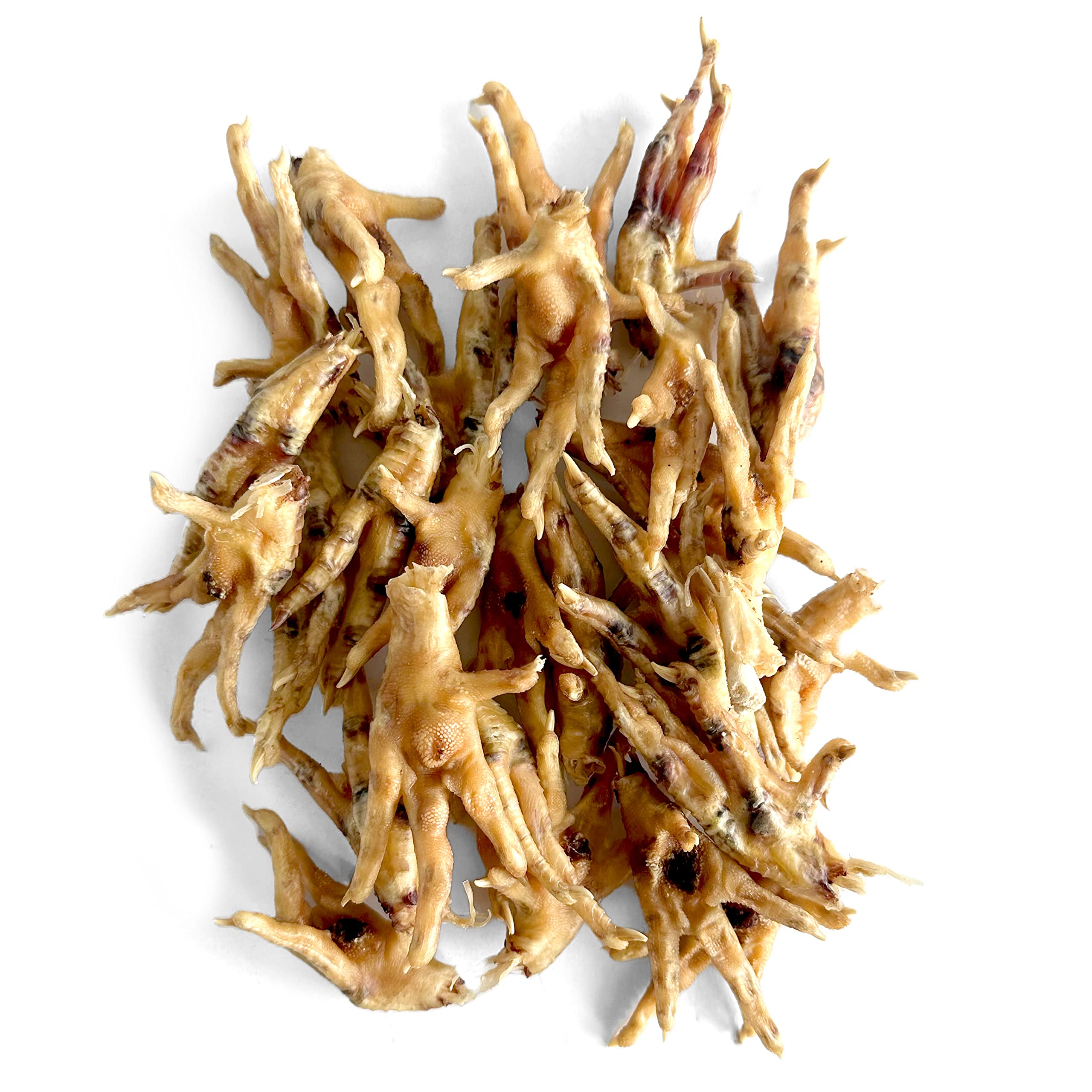 Premium Dehydrated Chicken Feet Dog Treats - All Natural, USA Raised & Made, 60-Pack | Long-Lasting Dental Chews for Medium & Large Dogs | Perfect for Training Rewards & Joint Health Support