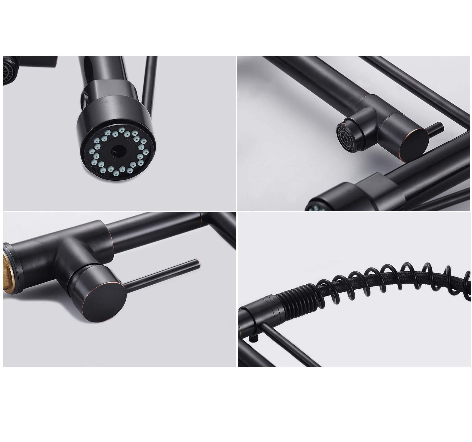 **Commercial Grade Pull Down Kitchen Faucet with Single Handle & Spring Sprayer - Matte Black (Model FC1001) - Ideal for Restaurants, Food Trucks & Home Chefs**