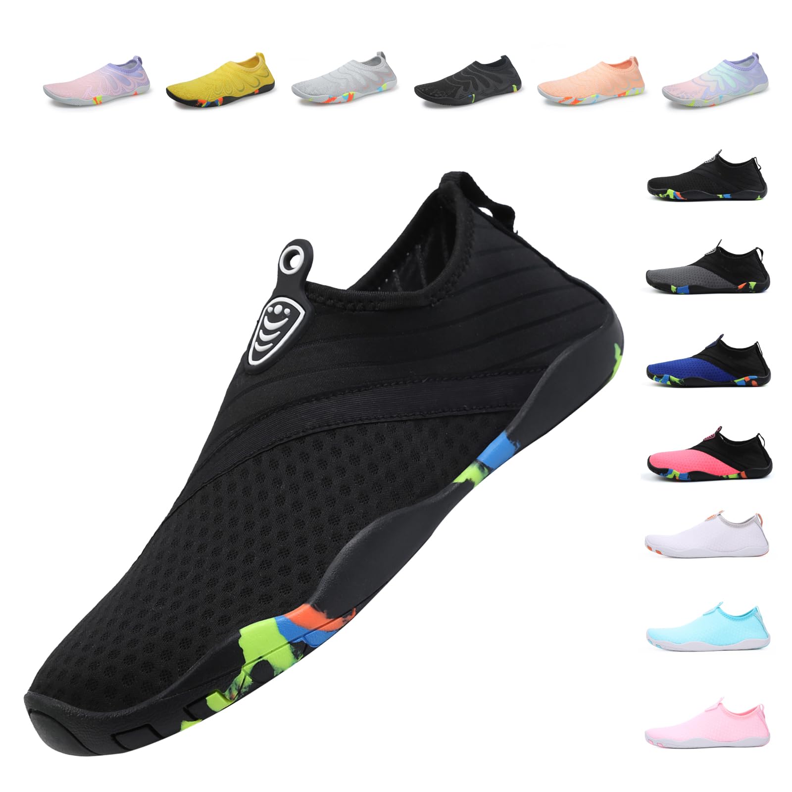 **Women's & Men's Water Shoes - Lightweight Barefoot Beach Shoes for Swimming, Surfing & Water Sports - Quick-Dry Aqua Shoes for Ocean, Pool & Outdoor Activities**