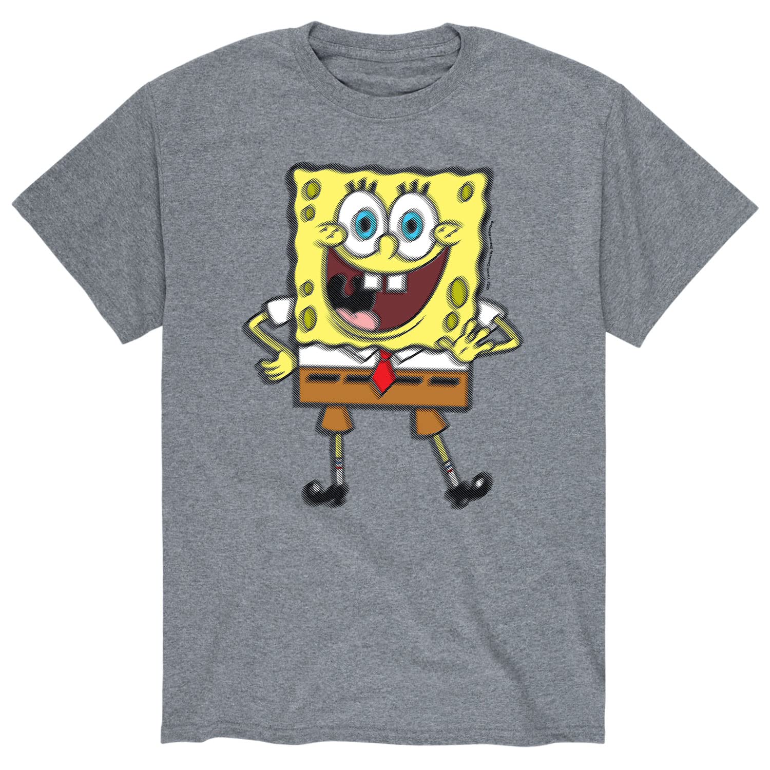 Spongebob Squarepants Greetings Graphic T-Shirt for Men - Soft Cotton Short Sleeve Tee - Casual Wear, Cosplay & Gift for Cartoon Fans