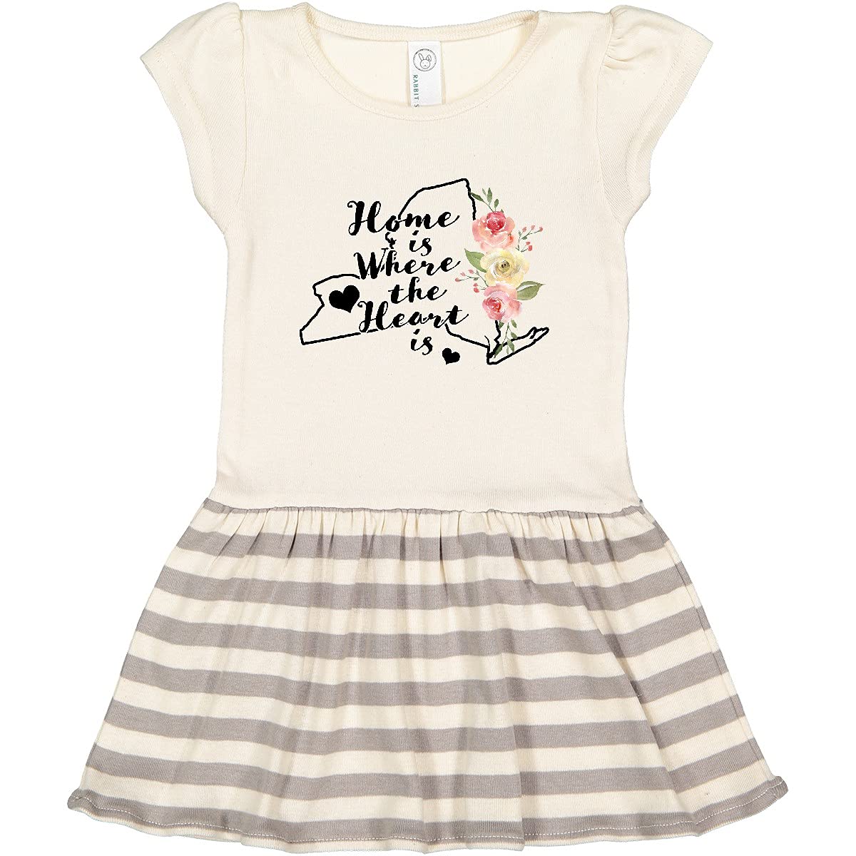 Inktastic New York Home is Where The Heart is Watercolor Print Toddler Dress - Cute Casual Outfit for Girls, Playdates & Family Photos