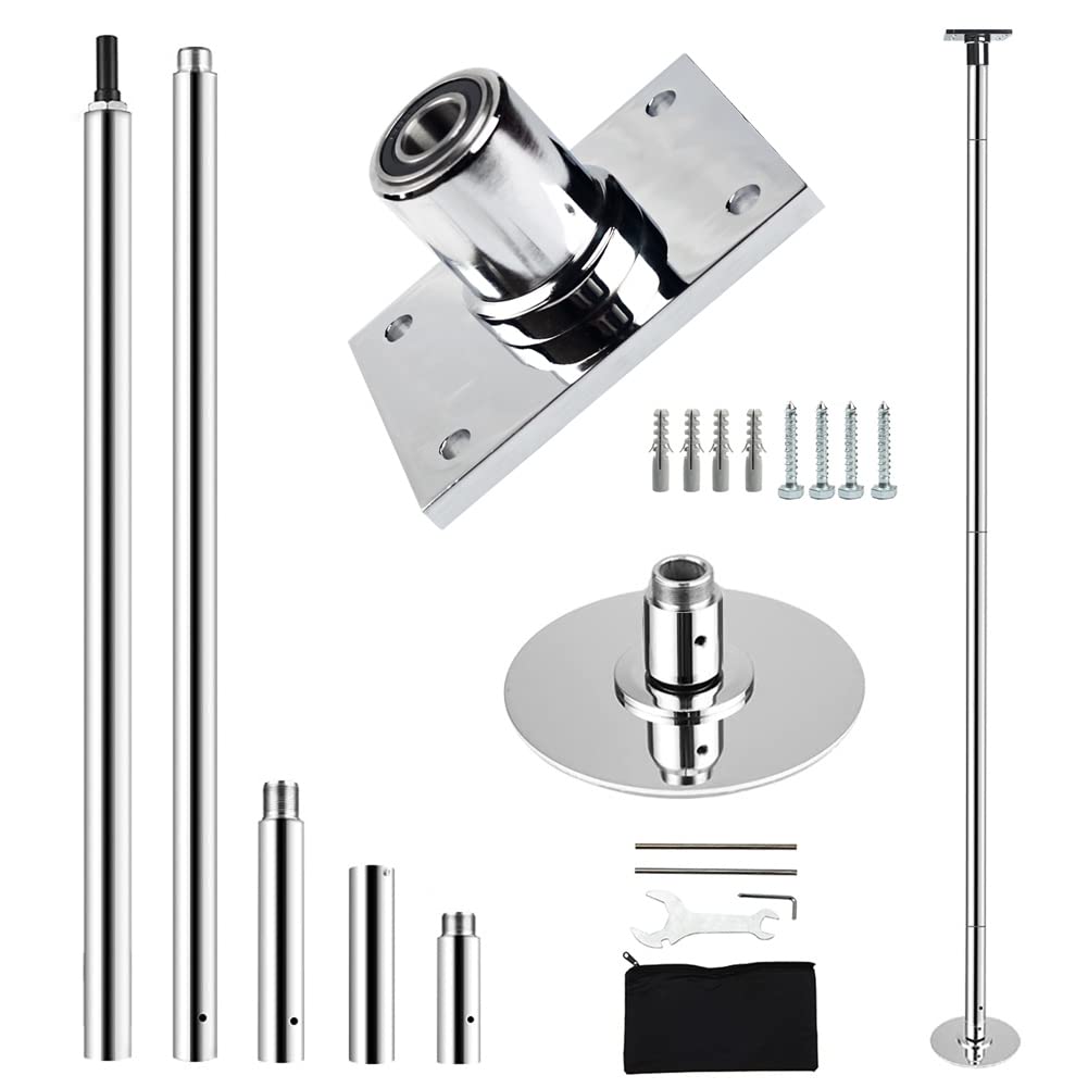 Adjustable Height Permanent Dance Pole with Fixed Base - Enhanced Safety & Stability for Home Dance Practice, Fitness, and Pole Dancing Training