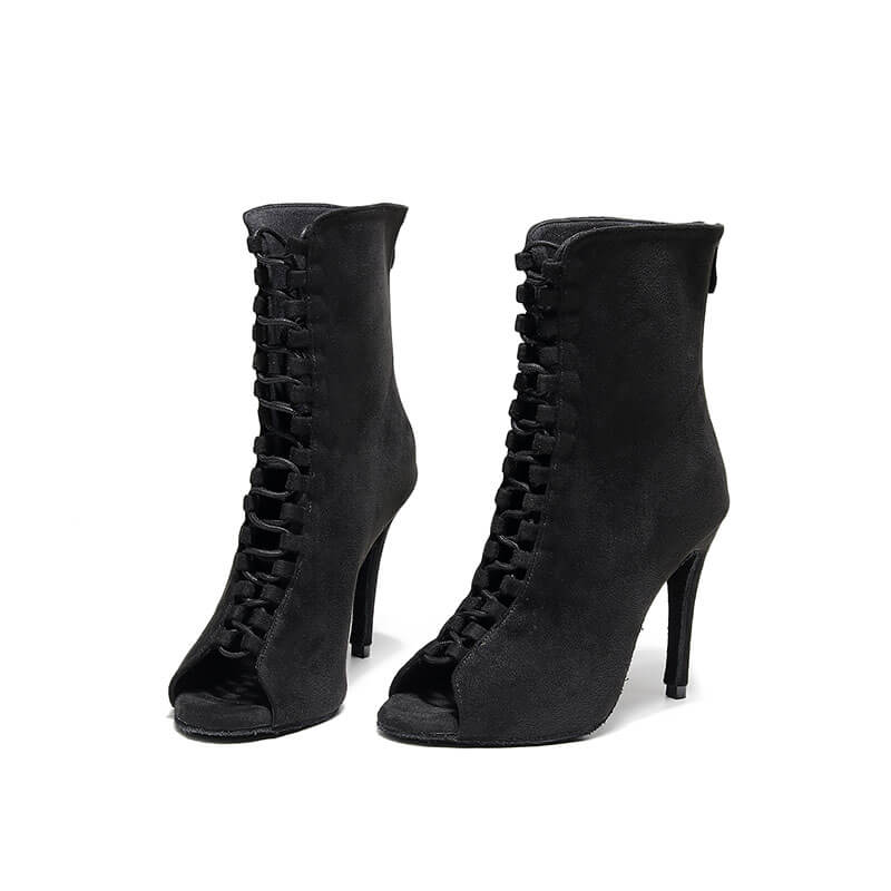 Women's Soft Sole Flannel Ballroom Latin Dance Boots - Comfortable & Stylish for Salsa, Tango & Swing Dancing