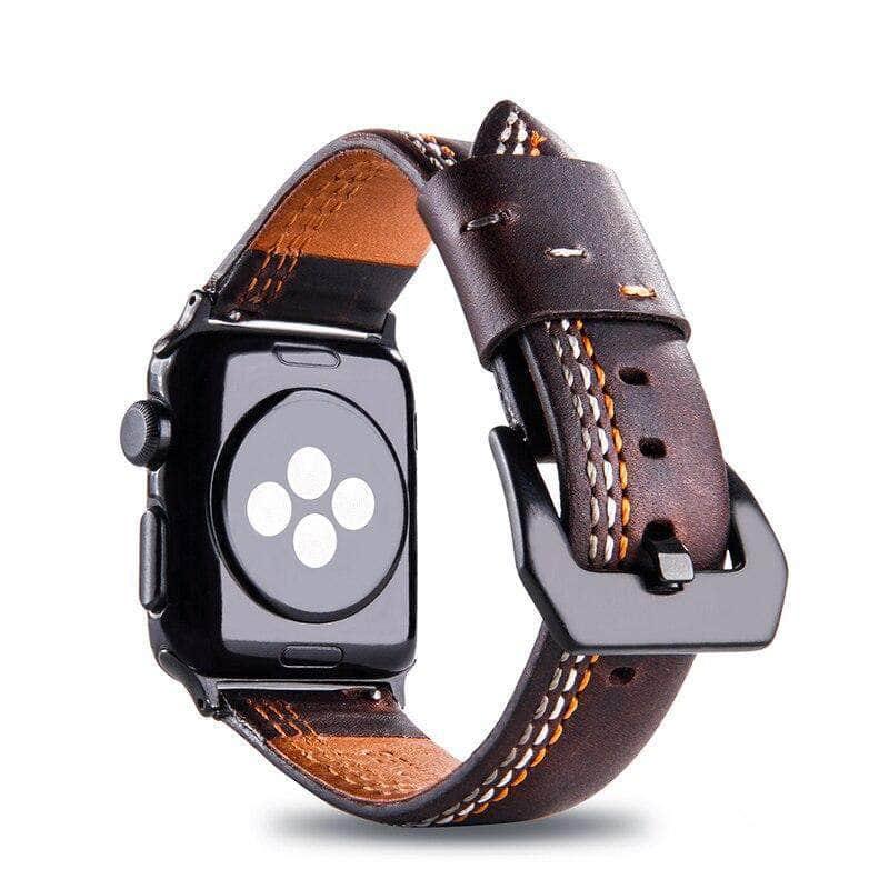 Apple Watch Series 6/5/4/3/SE 44mm 40mm Genuine Leather Band - Replacement Wrist Strap for Workout, Office & Casual Wear
