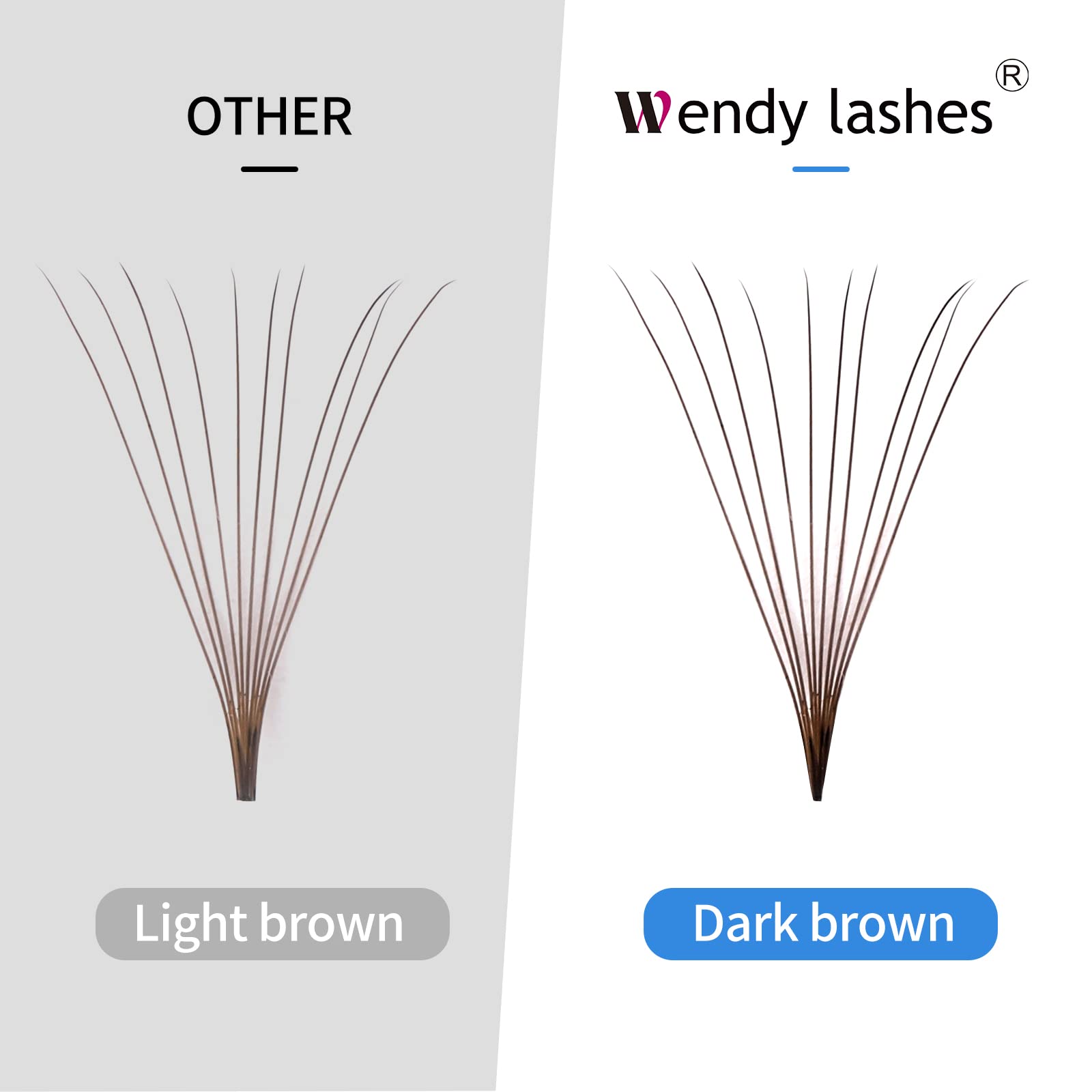Premium 500PCS Brown Eyelash Extensions - 10D Volume Fans, 0.07mm C/D Curl, 13-20mm Mixed Length - Handmade Fluffy Lashes for Natural Look | Perfect for Salon Professionals, Bridal Makeup & Daily Wear