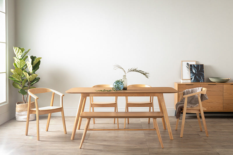 GRETA Dining Chair - Natural Wood Finish - Modern & Comfortable Dining Room Seating for Home & Restaurant Use