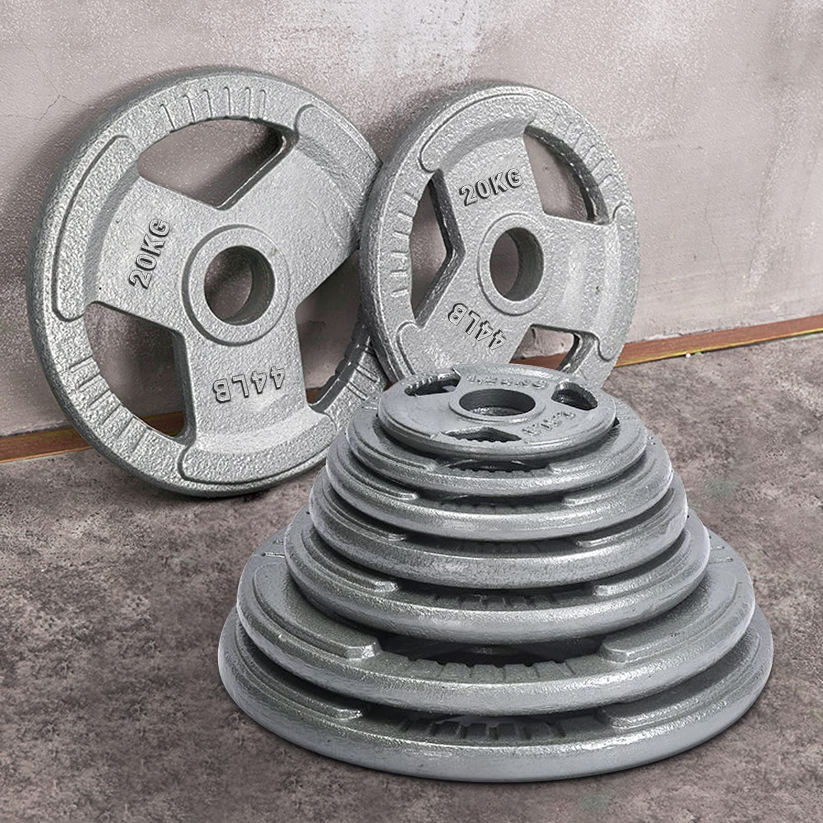 Olympic Cast Iron Weight Plates Set - 10lb to 45lb for Strength Training & Muscle Toning - Fits Standard 2