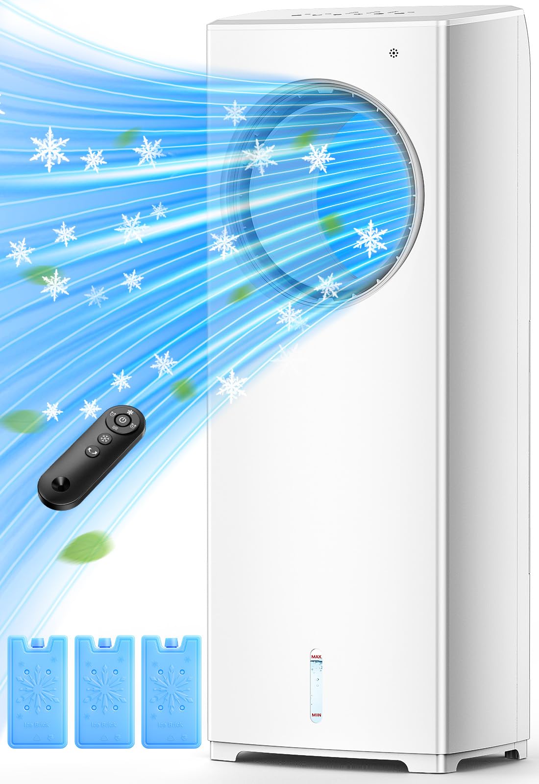 BALKO 1901R Portable Evaporative Air Cooler - White | Personal Cooling Fan for Home, Office & Outdoor Use | Energy Efficient Air Conditioner Alternative for Summer