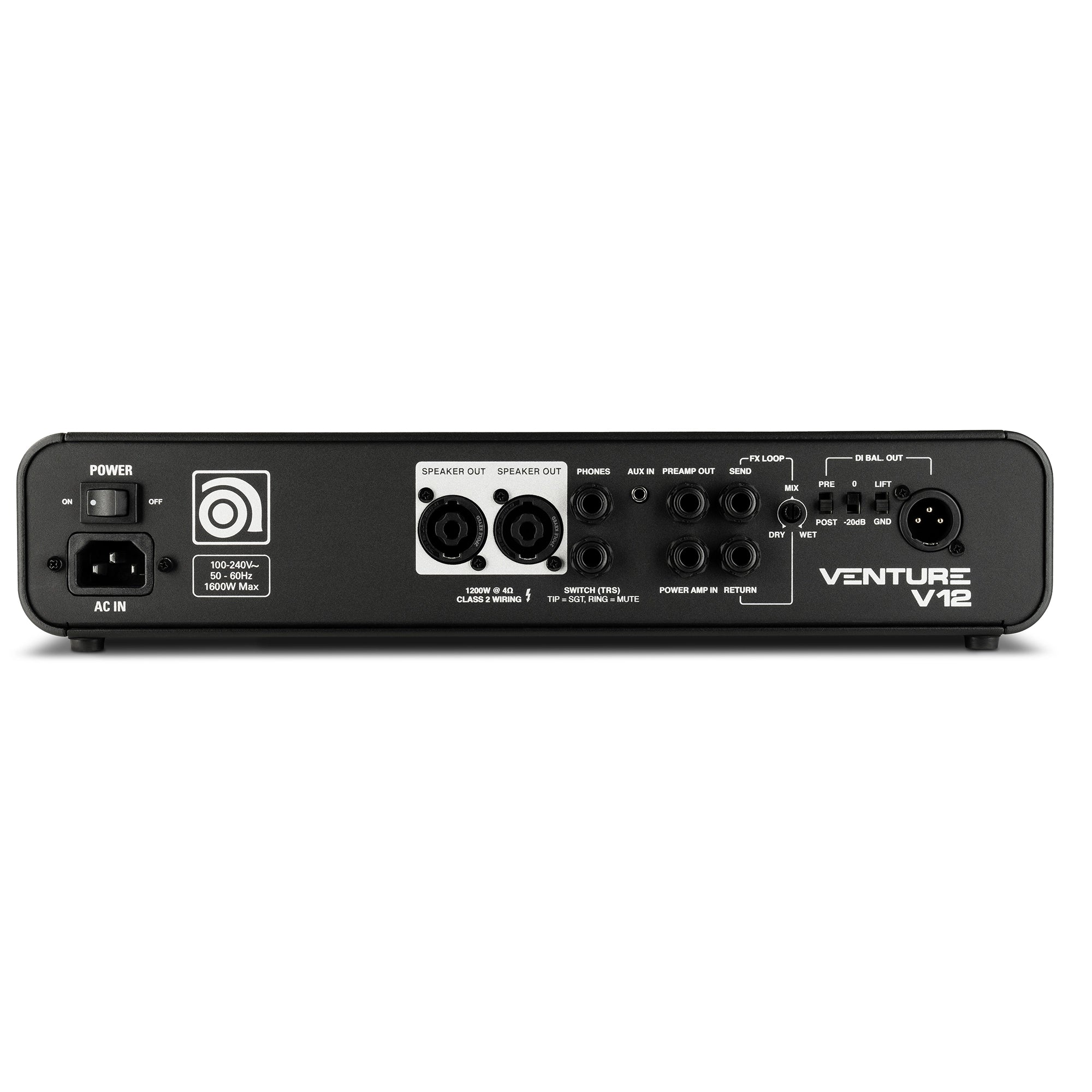 Ampeg Venture V12 1200W Professional Bass Amplifier Head - Powerful Bass Amp for Live Performances & Studio Recording