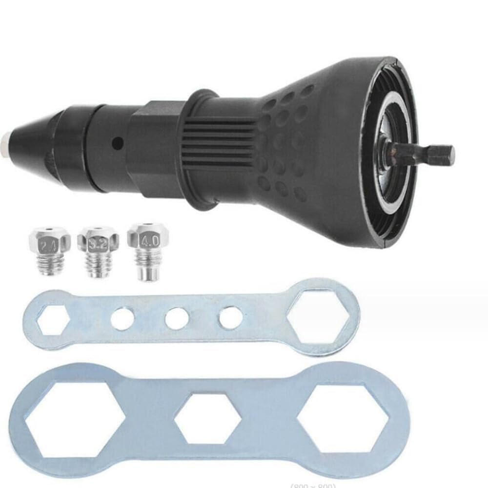 Cordless Rivet Gun for Electric Rivet Nut Tool - Heavy Duty Riveting Drill Adapter for DIY, Auto Repair & Metalworking Projects