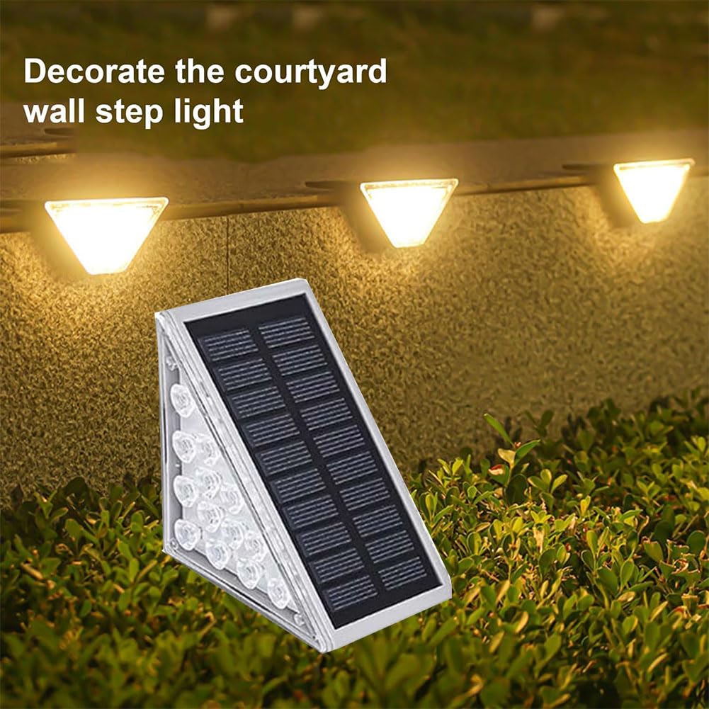 Solar Step Lights - Warm LED, Waterproof for Outdoor Stairs & Pathways (4pcs)