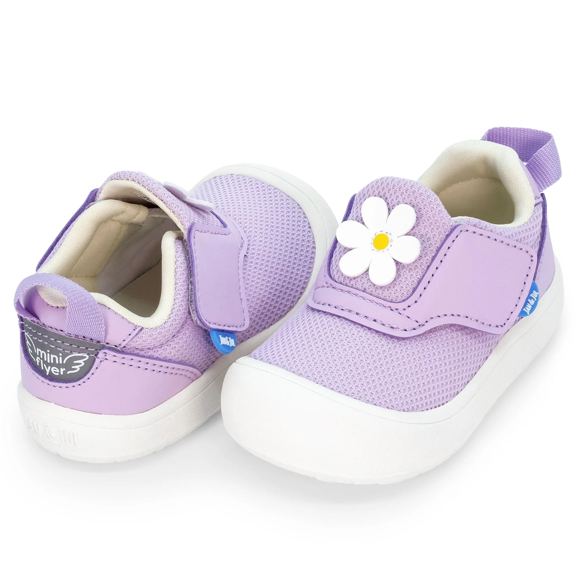 Jan & Jul Purple Daisy Mini Flyer Toddler Sneakers - Lightweight Walking Shoes for Baby Girls 12-24 Months | Perfect for Playtime, Park Outings & First Steps