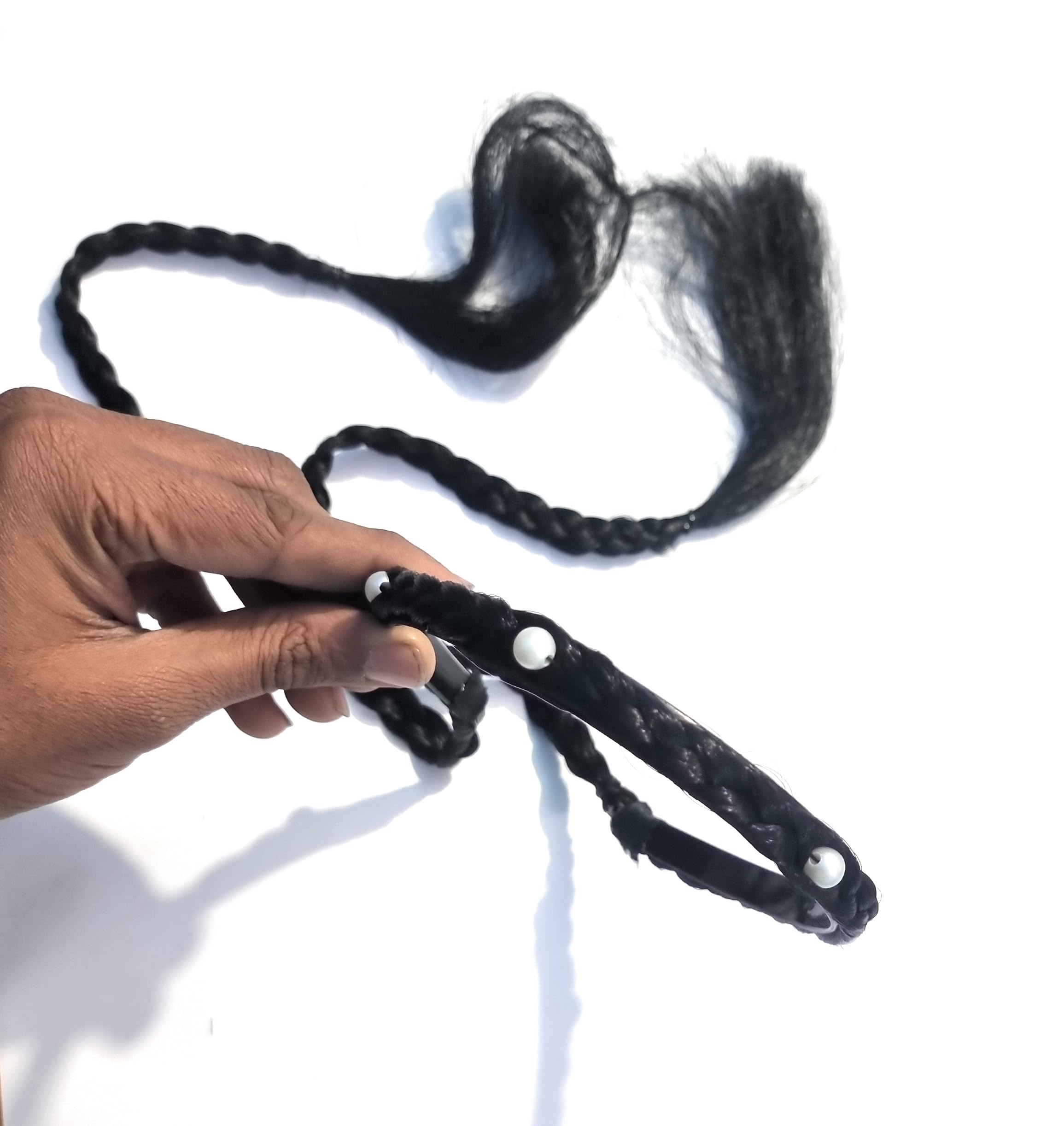 HIMMU'S FASHION HUB Handmade Choti Headband - Braid Covered Plastic Hoop Hair Extension for Women & Girls (Pack of 1) | Perfect for Weddings, Parties, Cosplay and Daily Fashion Accessories