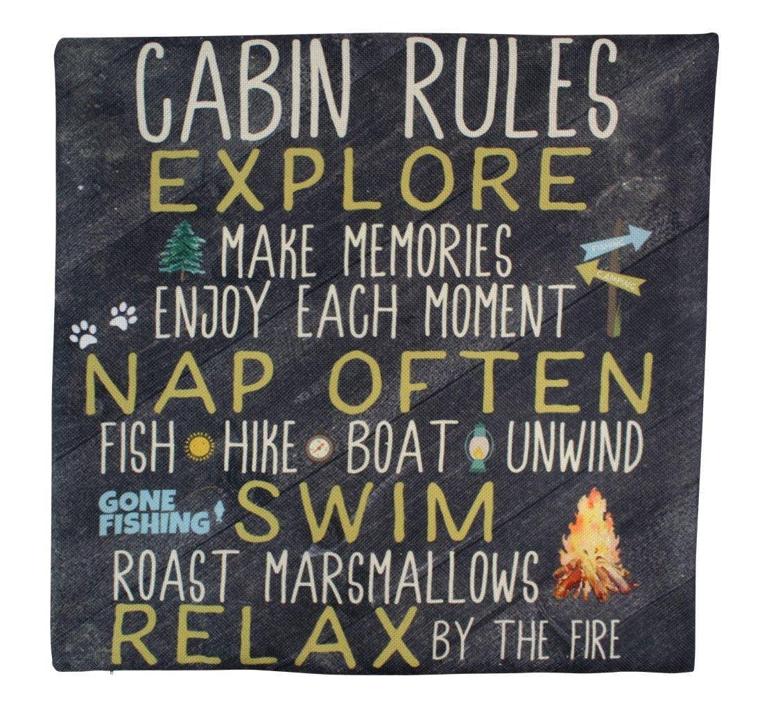 Cozy Cabin Life Pillow Cover - Farmhouse & Rustic Home Decor for Living Room, Bedroom - Black Throw Pillow for Sofa, Couch & Cabin Style Interiors
