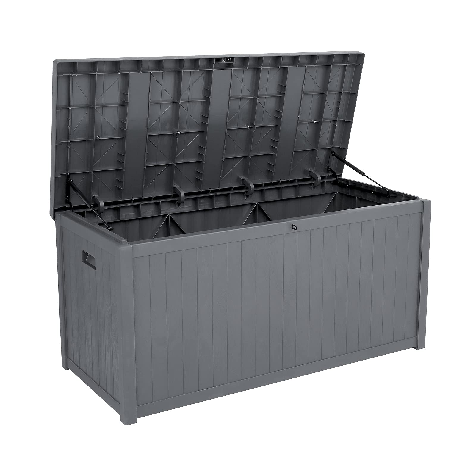 113 Gallon Outdoor Plastic Waterproof Deck Storage Box - Grey - Organize Patio Furniture, Cushions & Garden Tools - Perfect for Backyard, Poolside & Outdoor Storage