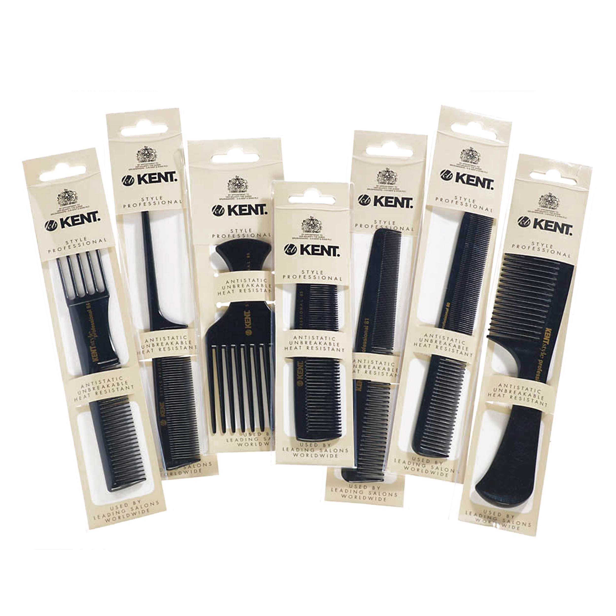 Kent SPC84 Professional Hair Pick Comb for Curly & Thick Hair - Anti-Static, Heat Resistant Styling Comb with Wide Teeth - Perfect for Salon Styling, Detangling, and Volumizing Natural Hair
