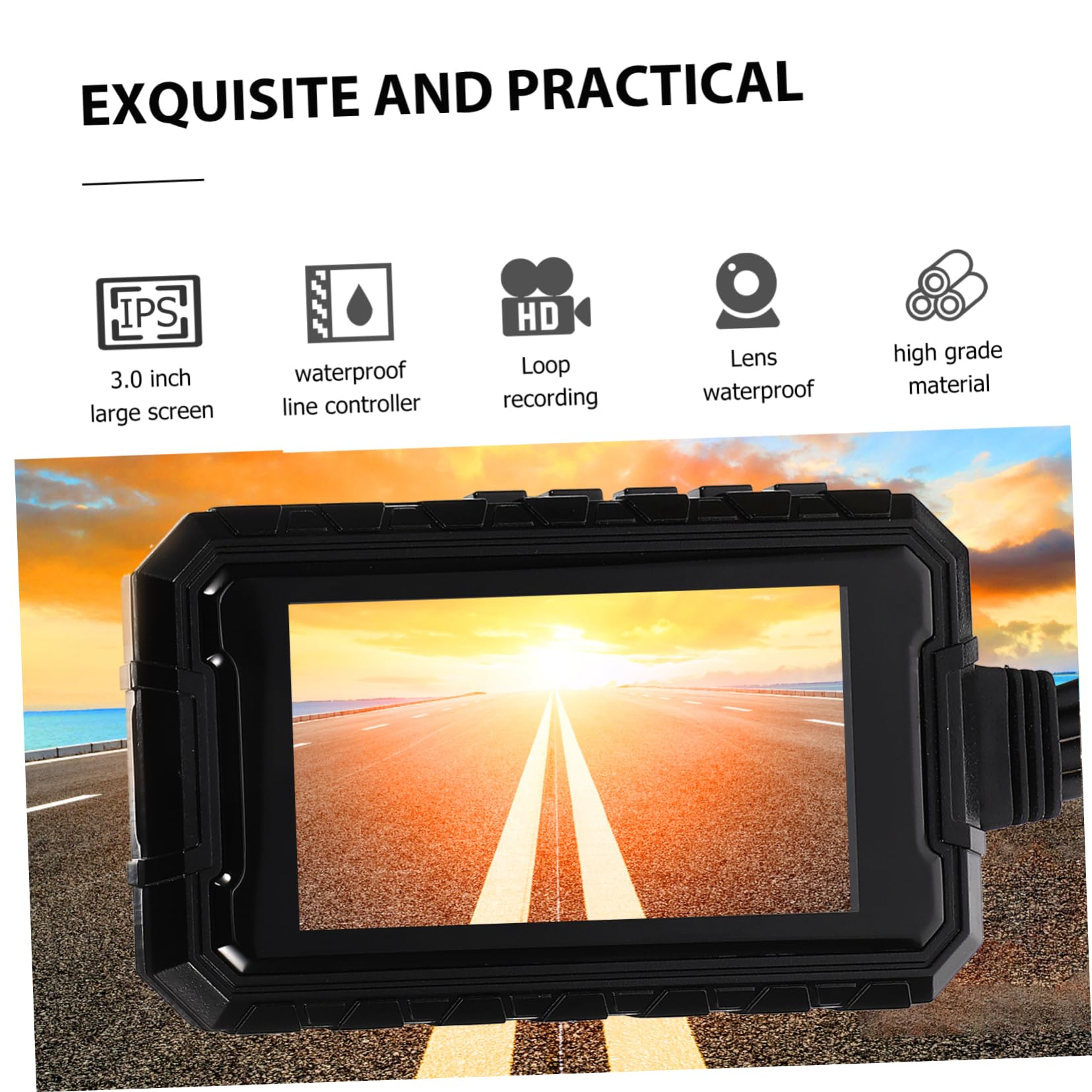 Waterproof 1080p Motorcycle Dash Cam with Night Vision - 3 Motor Accessories, HD Driving Recorder Camera for Safe Riding & Accident Evidence (Ideal for Night Driving, Commuting & Road Trips)