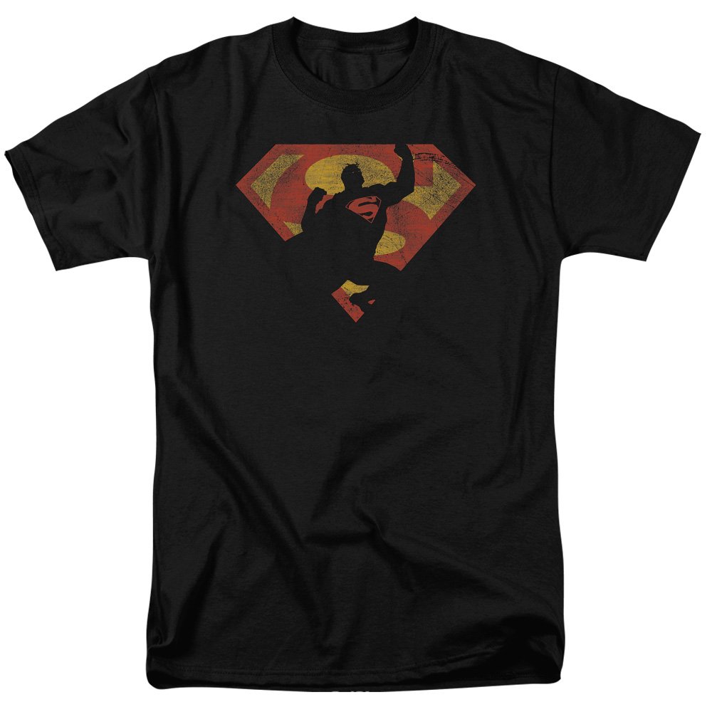 Superman Men's S Shield Knockout Graphic T-Shirt - Official DC Comics Superhero Tee for Casual Wear & Comic Con Cosplay
