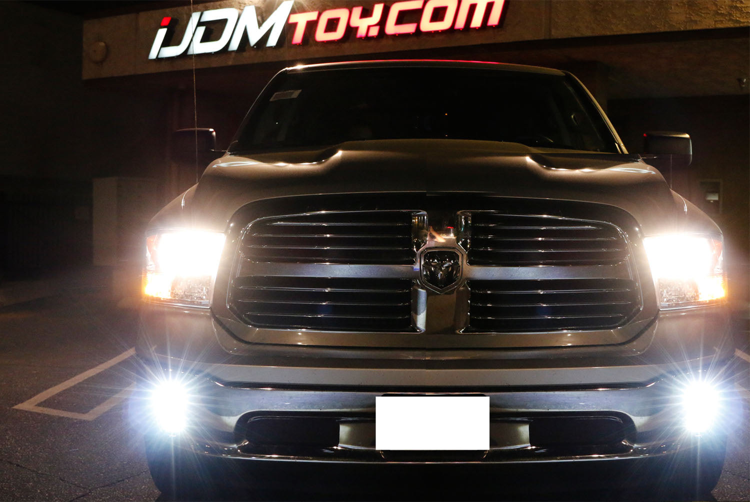 24W CREE LED Pods with Fog Lamp Mounting Brackets & Wiring Harness for 2013-2018 Dodge RAM 1500 - Off-Road Lighting, Fog Lights Replacement, Truck Accessories