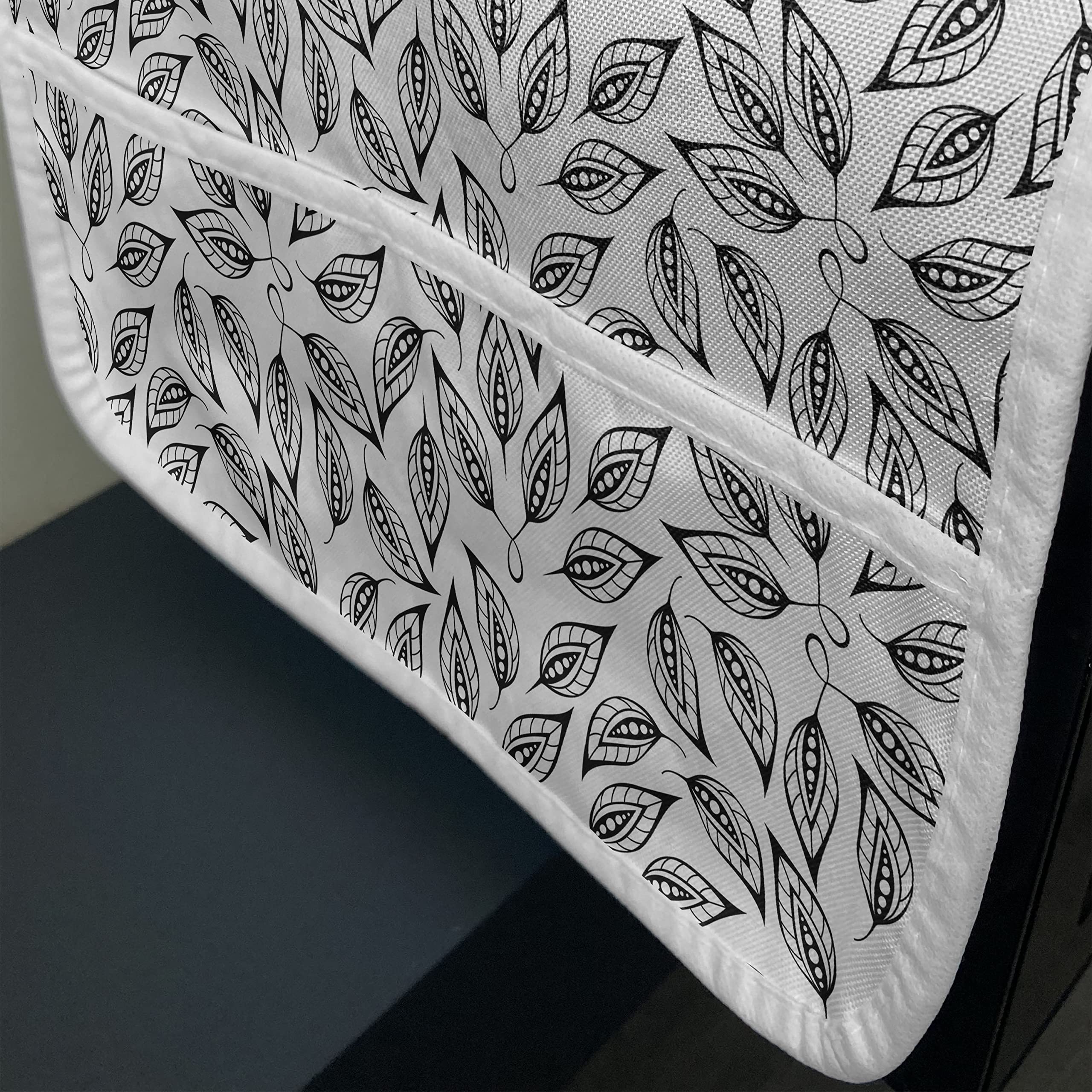 Ambesonne Leaf Microwave Cover - Waterproof Kitchen Organizer with Pockets, 36