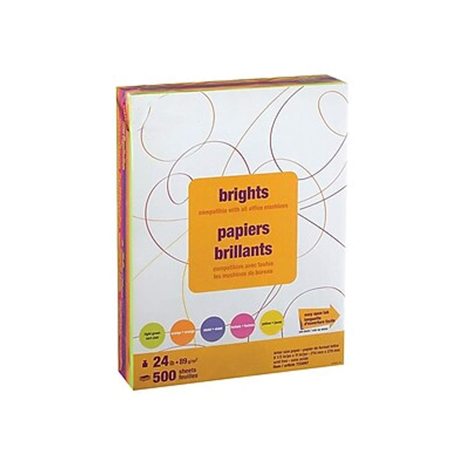 Bright Neon Colored Paper 24 lb - 500 Sheets Assorted Colors for School Projects, Art Crafts, and Office Supplies | Heavyweight Construction Paper for Kids, Teachers, and DIY Enthusiasts