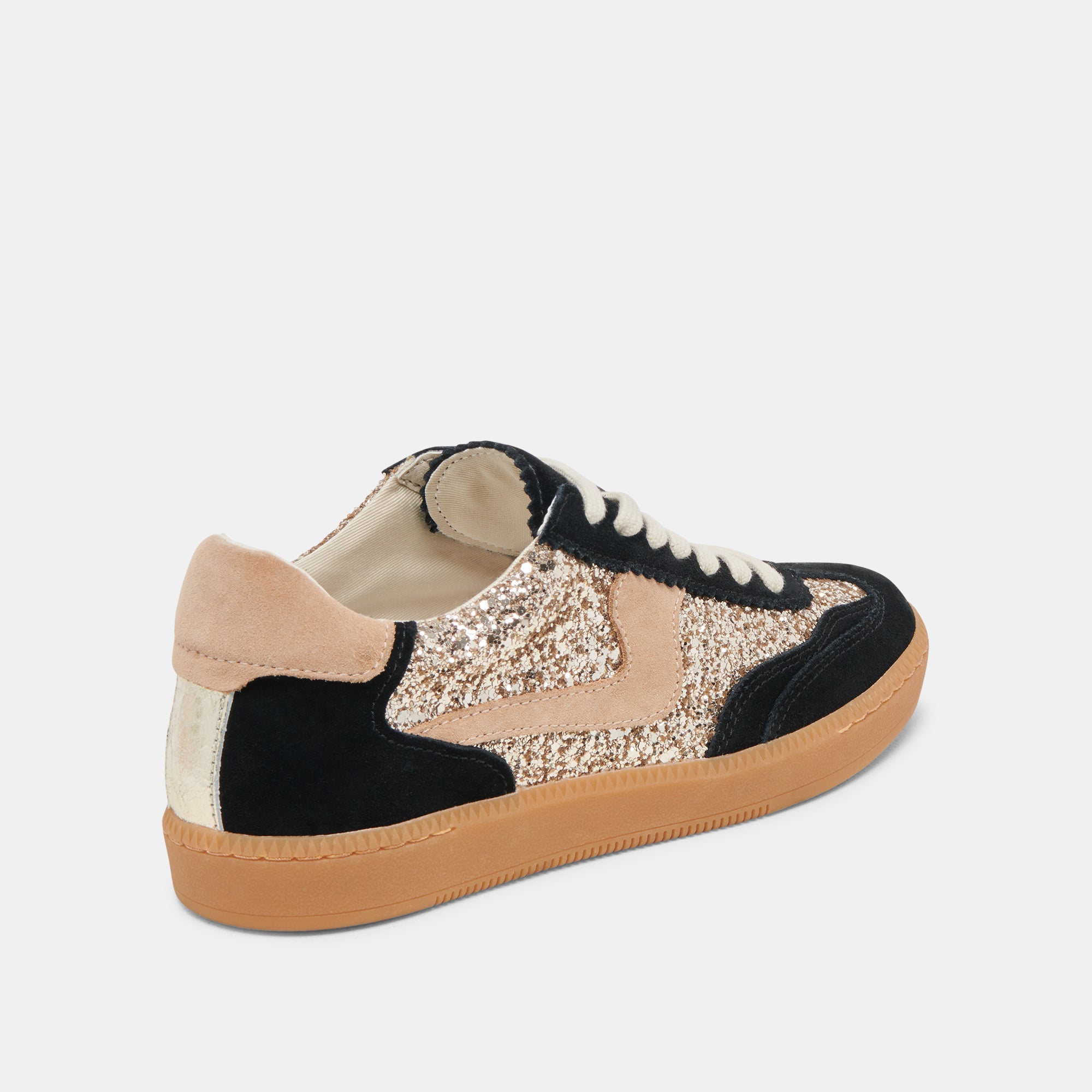 Black Gold Glitter Notice Sneakers - Fashionable Women's Casual Shoes for Running, Walking & Gym Workouts