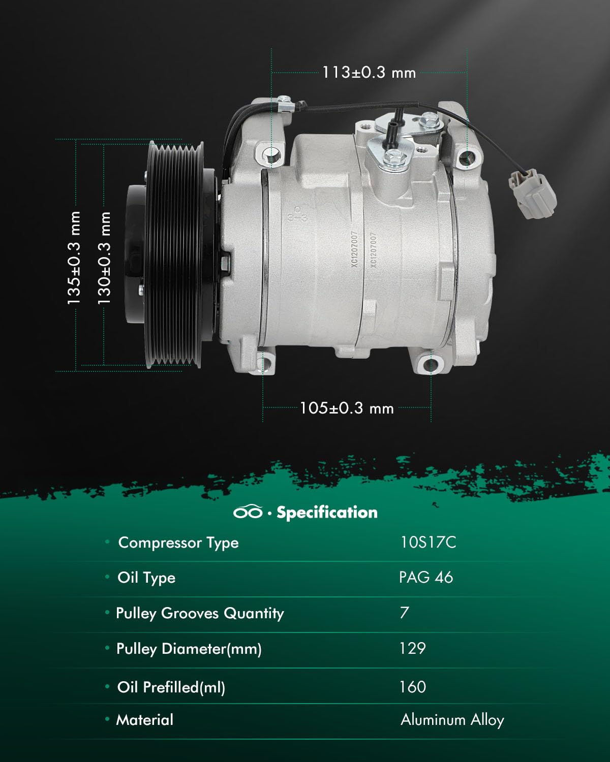 SCITOO AC Compressor Replacement for Honda Accord 2.4L 2003-2007 - CO 28003C Air Conditioning Compressor with Clutch - Perfect for Summer Cooling & Auto AC Repair
