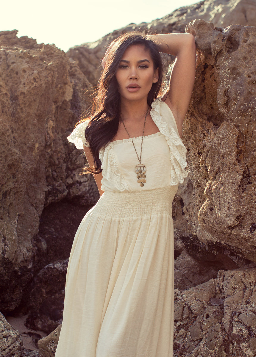 Elegant Cream Dawn Dress for Women - Perfect for Weddings, Parties & Special Occasions