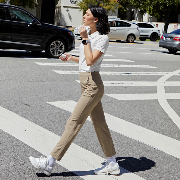 Stretchy Elastic Waistband Pants for Women - Comfortable Office & Casual Wear - Perfect for Work, Travel & Everyday Use