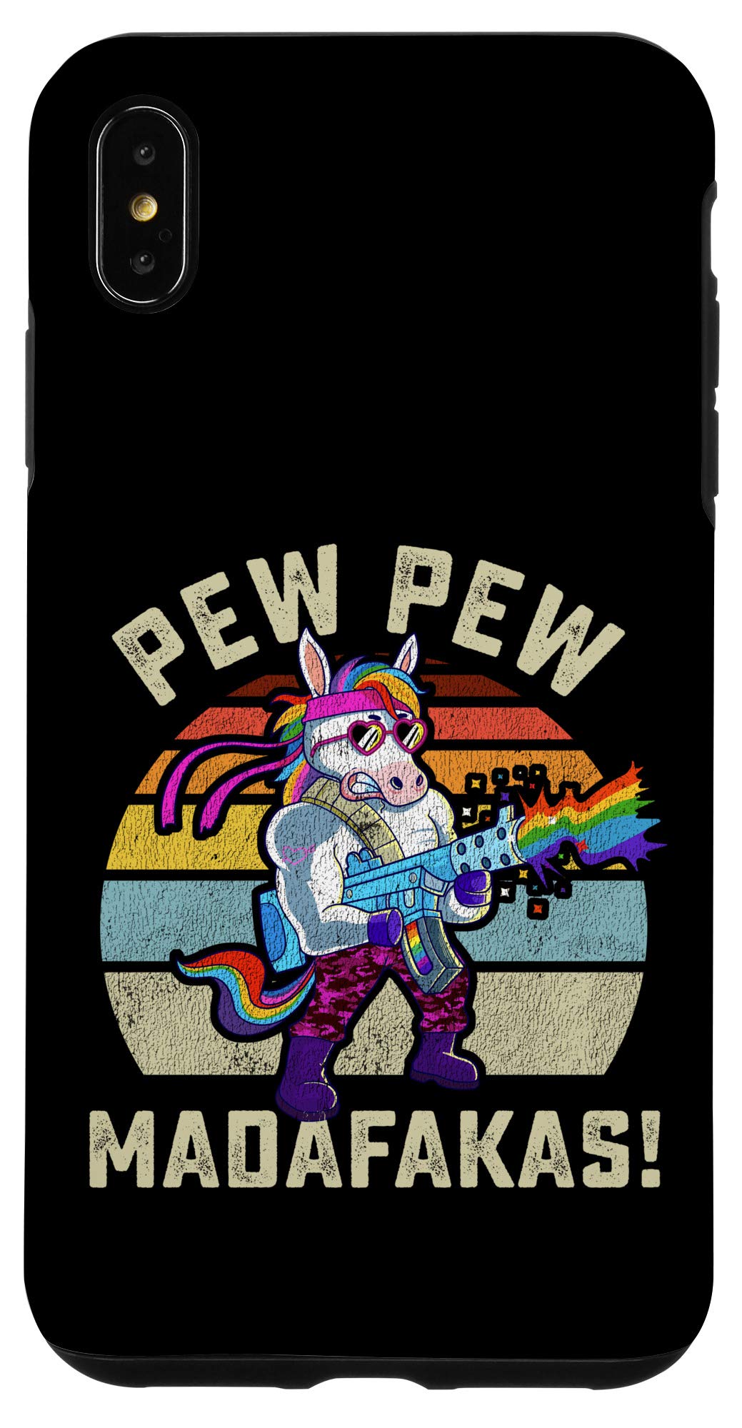 iPhone XS Max Unicorn Case - Shockproof Protective Cover with Cute Pew Pew Design | Perfect for Gaming, School & Everyday Use