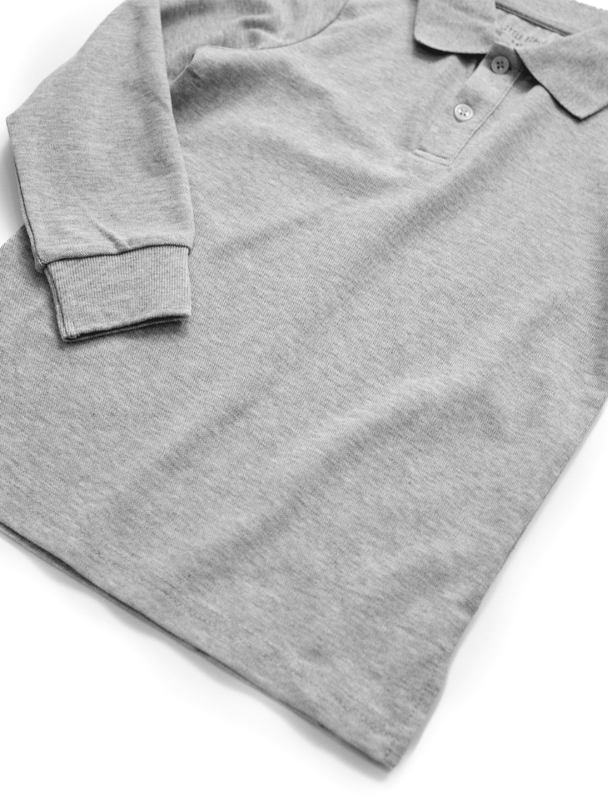 Men's Classic Long Sleeve Polo Shirt - Soft Cotton Blend, Comfort Fit, Grey - Perfect for Casual Wear, Office & Golf
