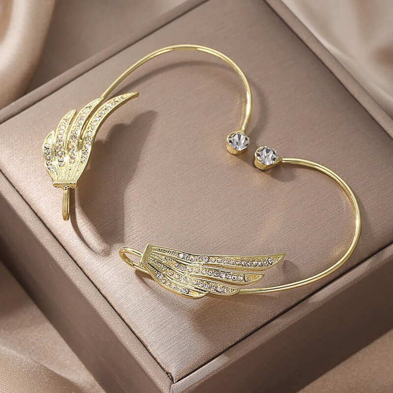 No-Piercing Phoenix Wings Diamond Ear Cuff Ear Crawler for Women - Elegant Clip-On Earrings for Parties & Special Occasions | EC1024