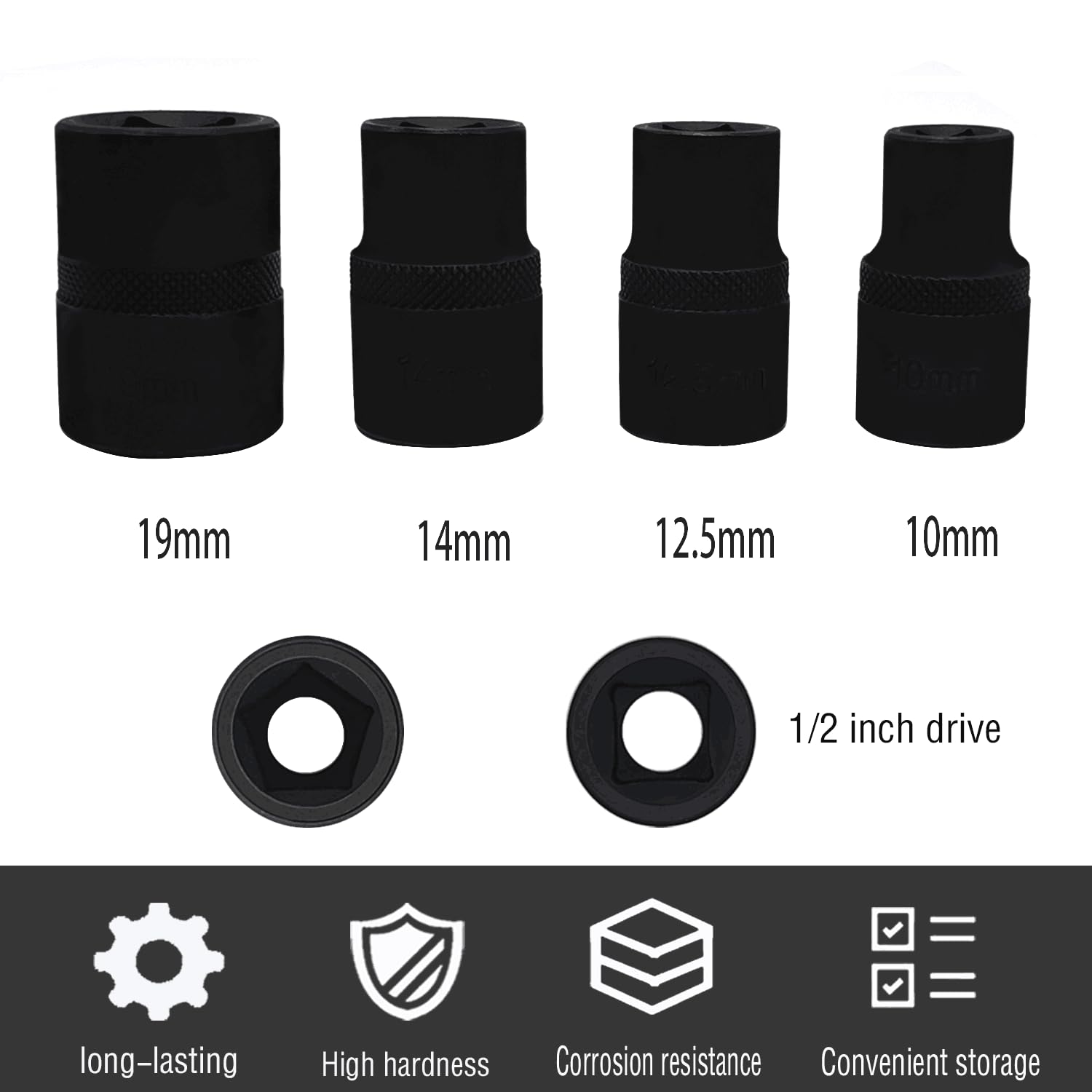 17PCS Universal Master Brake Caliper Socket Set - Professional Brake Caliper Removal Tool Kit for Most Cars (5 Point, 10 Point & Hex Sockets) - Ideal for DIY Auto Repair, Brake Maintenance & Professional Mechanic Use