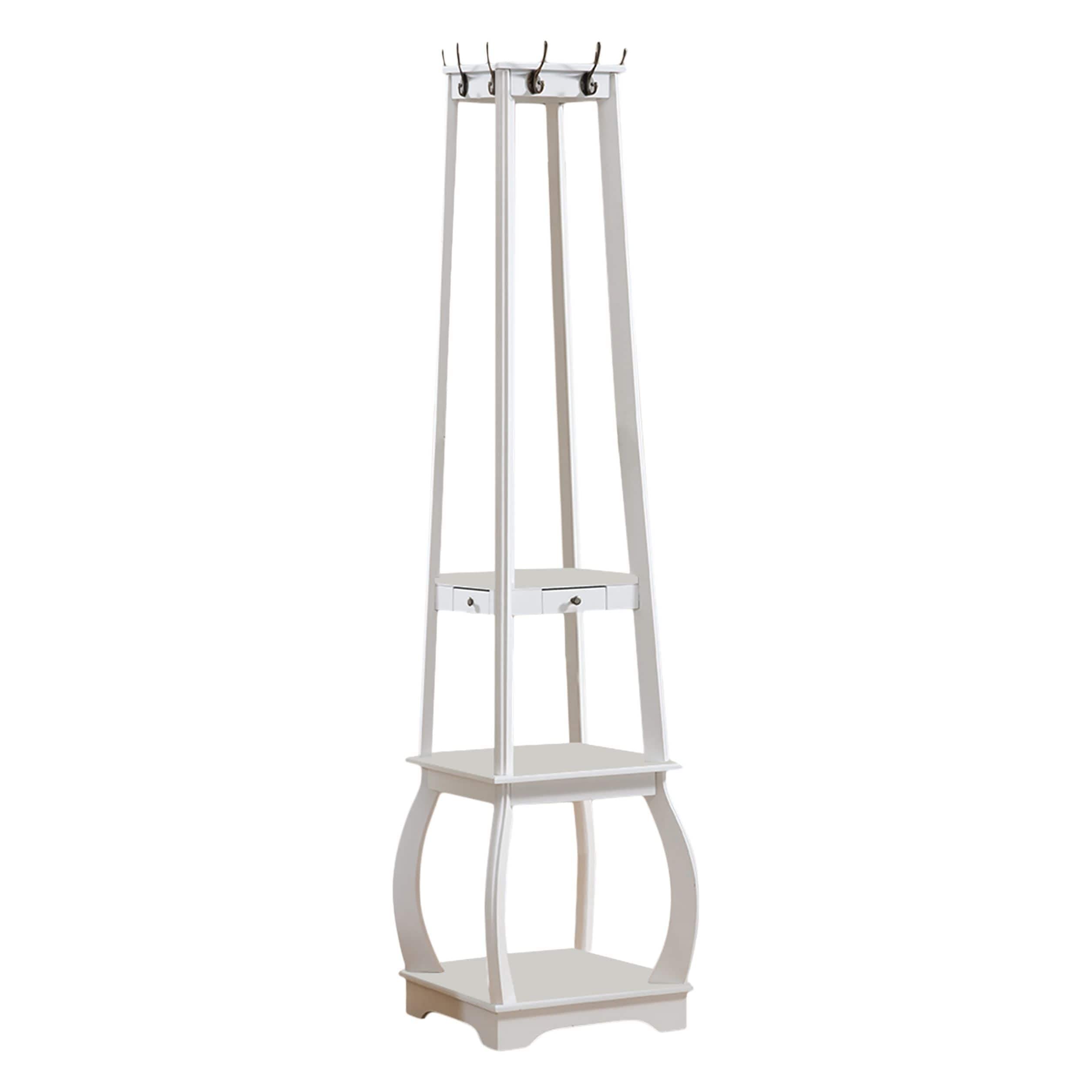 K&B Furniture CR1437 Coat Rack with Storage - Wall Mounted Entryway Organizer for Hats, Scarves & Keys | Perfect for Hallway, Bedroom & Mudroom Organization
