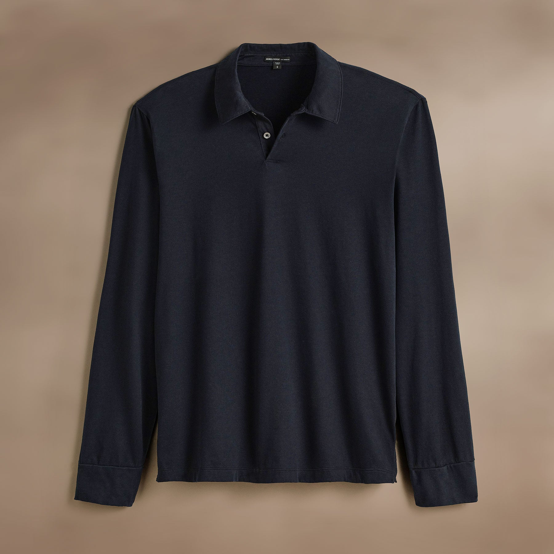 Premium Heavyweight Luxe Jersey Long Sleeve Polo Shirt for Men - French Navy - Comfortable Business Casual & Golf Wear