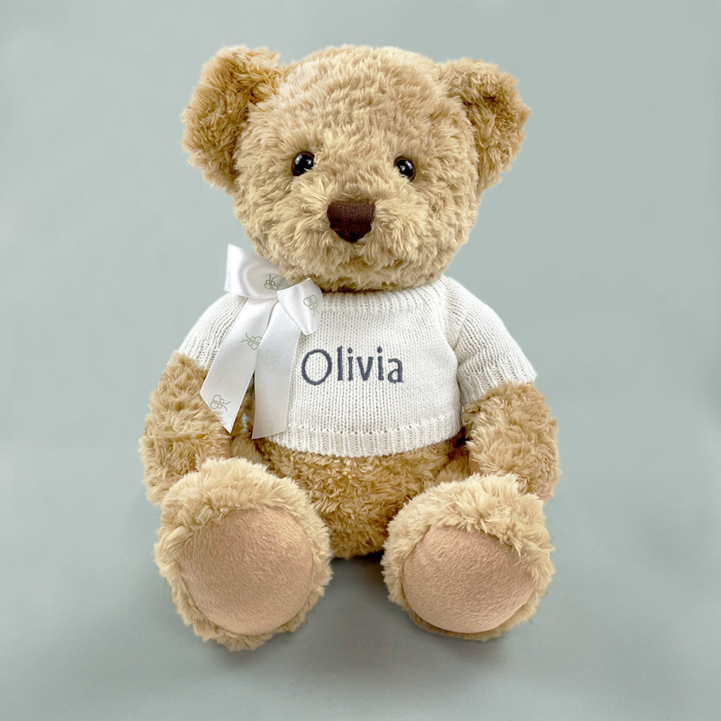 Personalized Bernard Bear Plush Toy - Soft Grey Teddy Bear Gift for Kids, Birthday & Christmas Presents - Perfect for Cuddling, Nursery Decor & Collectibles
