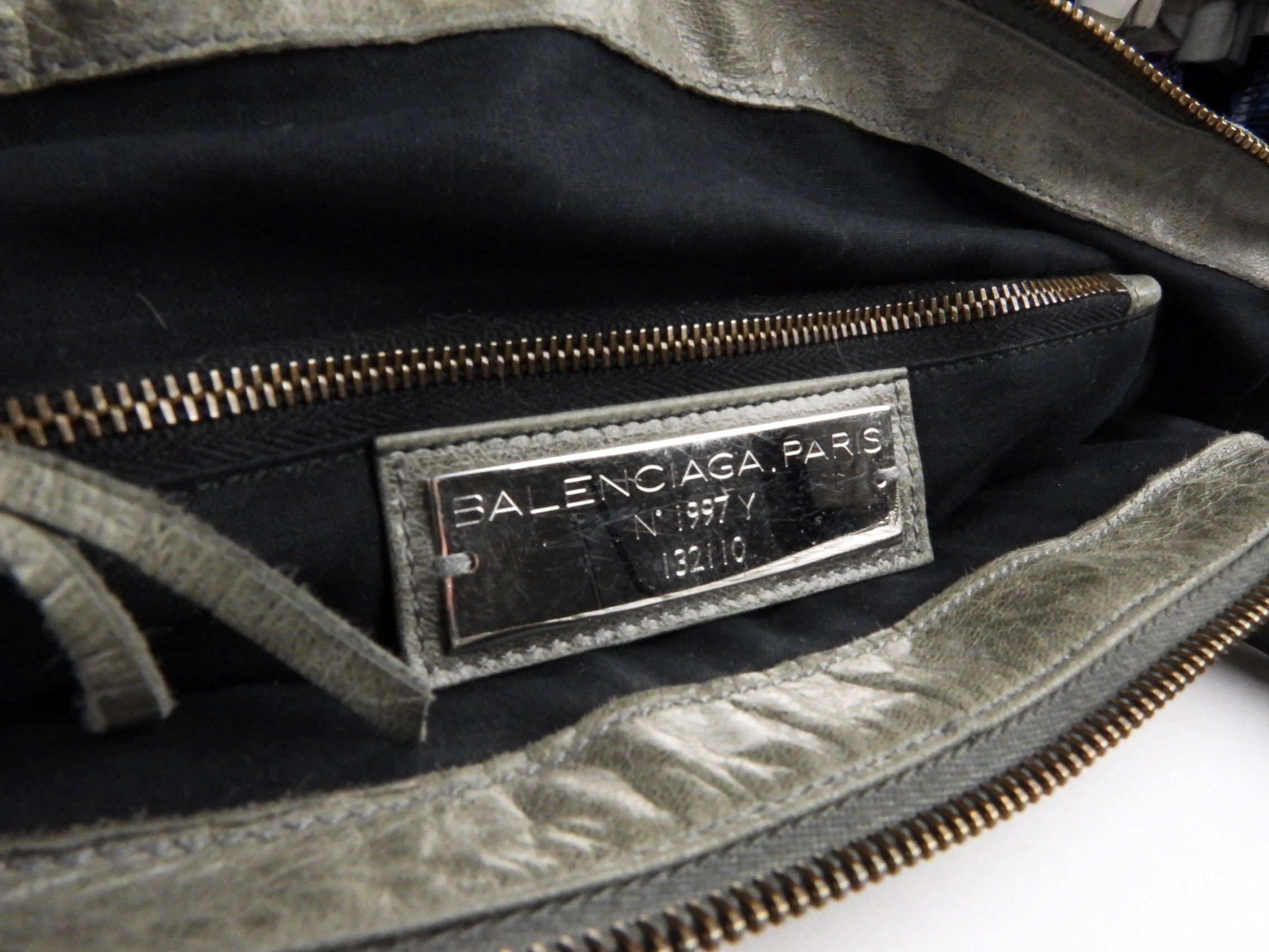 Balenciaga City Grey Lambskin Leather Moto Classic Work Bag for Women | Luxury Designer Handbag for Work, Travel & Everyday Use