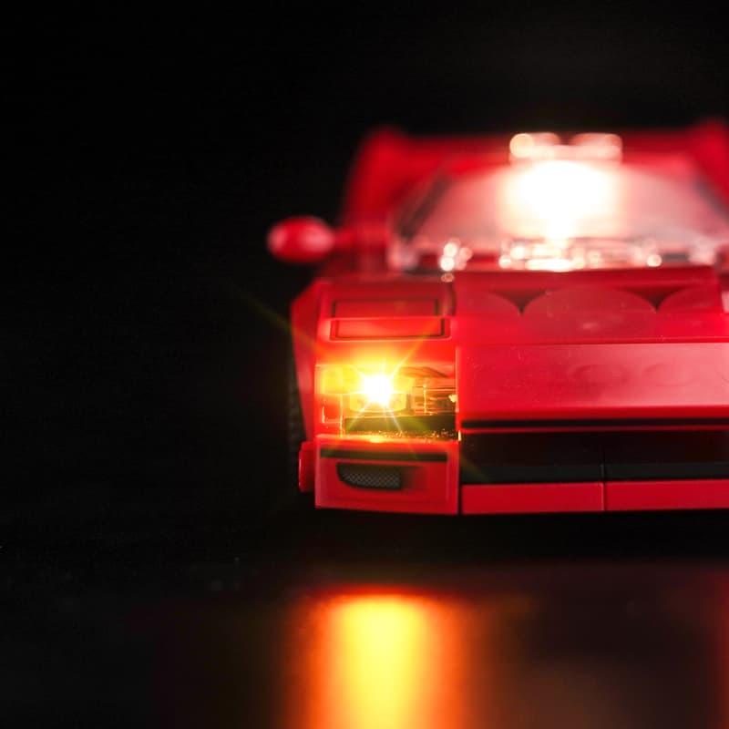 LEGO Speed Champions Ferrari F40 Supercar 76934 Light Kit - LED Building Blocks Lighting Set for Car Models - Perfect for Display & Nighttime Showcase