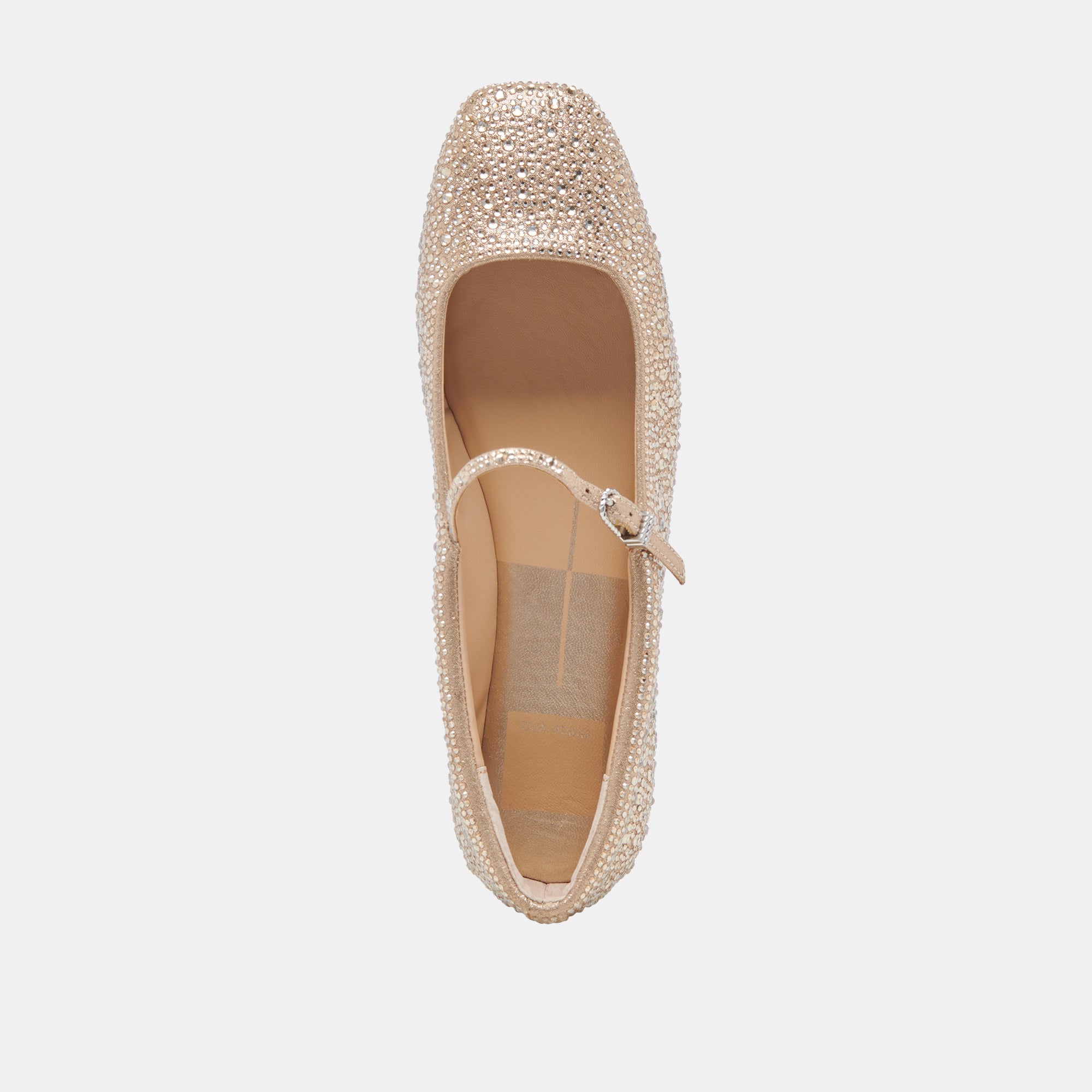 Reyes Crystal Ballet Flats - Light Gold Crystal Embellished Comfortable Women's Shoes for Casual Wear, Parties & Weddings