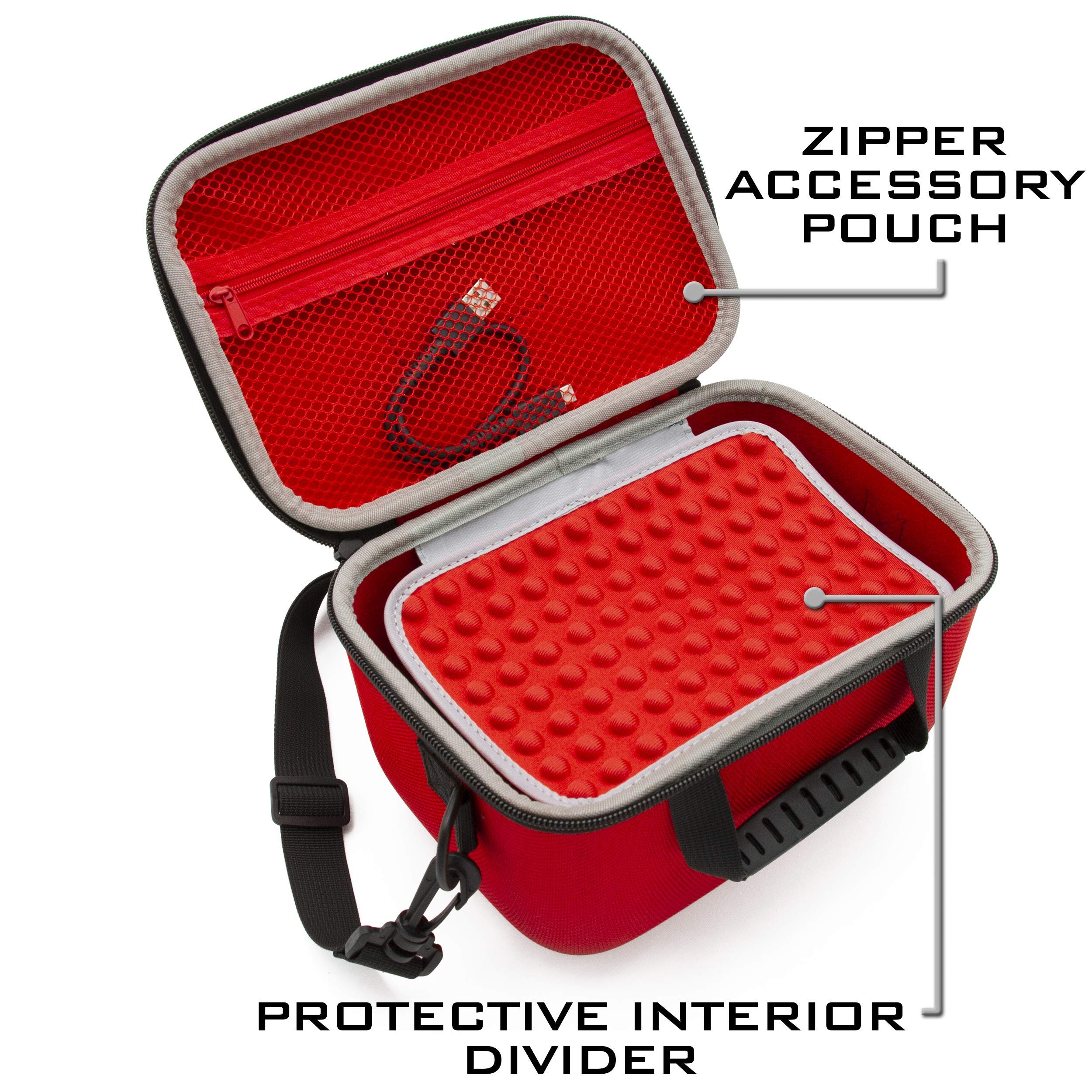 CASEMATIX Hard Shell Travel Case for Nintendo Switch Mario Kart Live Home Circuit - Shockproof Protective Carrying Case with Shoulder Strap & Padded Divider (Red) - Perfect for Travel, Storage & Gaming On-The-Go