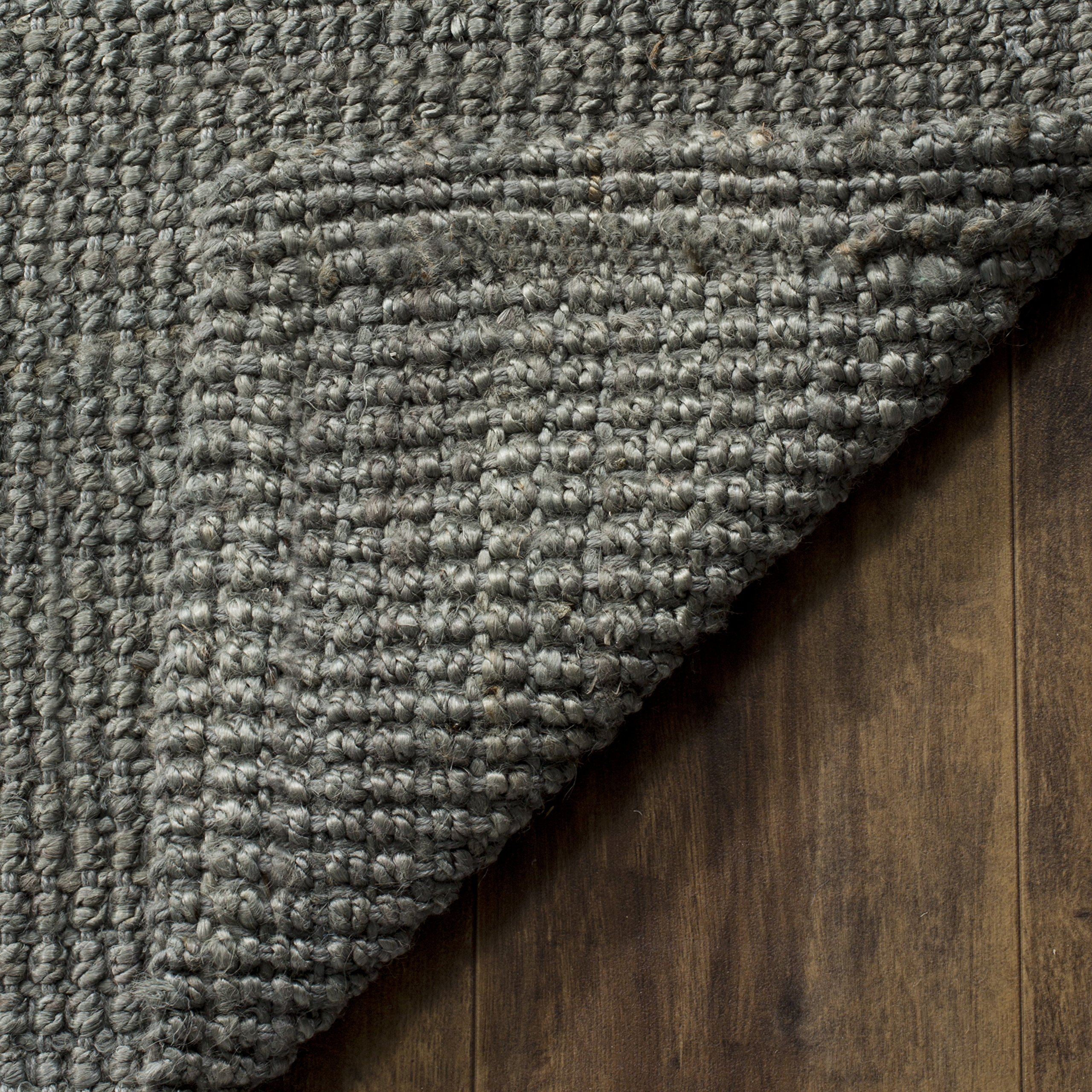 SAFAVIEH Natural Fiber Collection 7' Square Green & Grey NF730B Handmade Jute Area Rug - Farmhouse Style, Eco-Friendly Floor Covering for Living Room, Bedroom or Dining Area