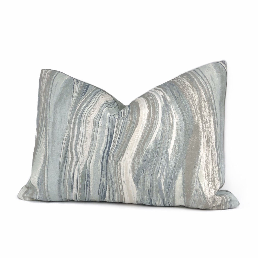 Kravet Couture Envisioned Abstract Greystone Swirled Marble Stripes Geology Pattern Pillow Cover - Decorative Throw Pillow for Living Room, Bedroom & Sofa