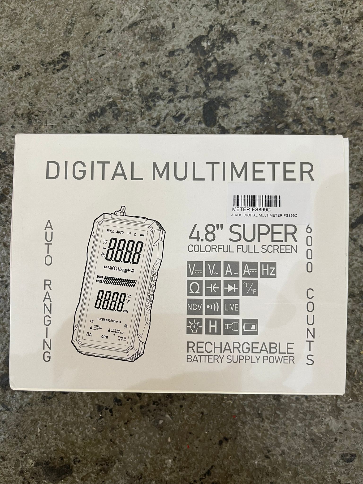 FS899C AC/DC Digital Multimeter - True RMS Auto-Ranging Multitester for Home, Car & Electrical Repairs | Voltage, Current, Resistance Tester | Ideal for Electricians, DIY & Automotive Use