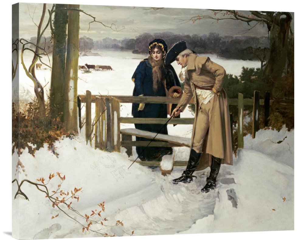 William Holyoake The Lover's Vows Canvas Wall Art Print - Gallery Wrap Giclee Reproduction - Romantic Home Decor for Living Room & Bedroom
